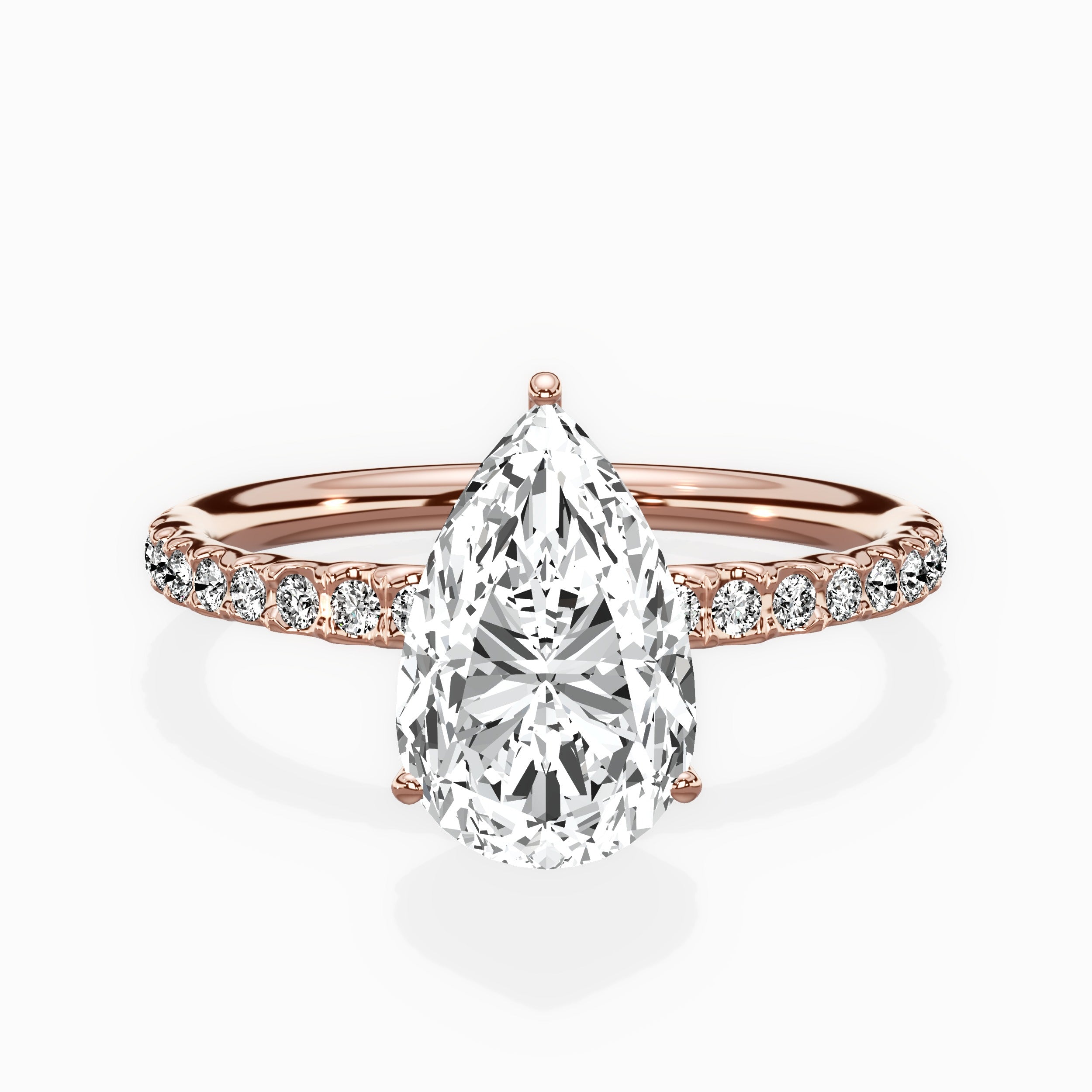 Martini Pave Solitaire Engagement Ring