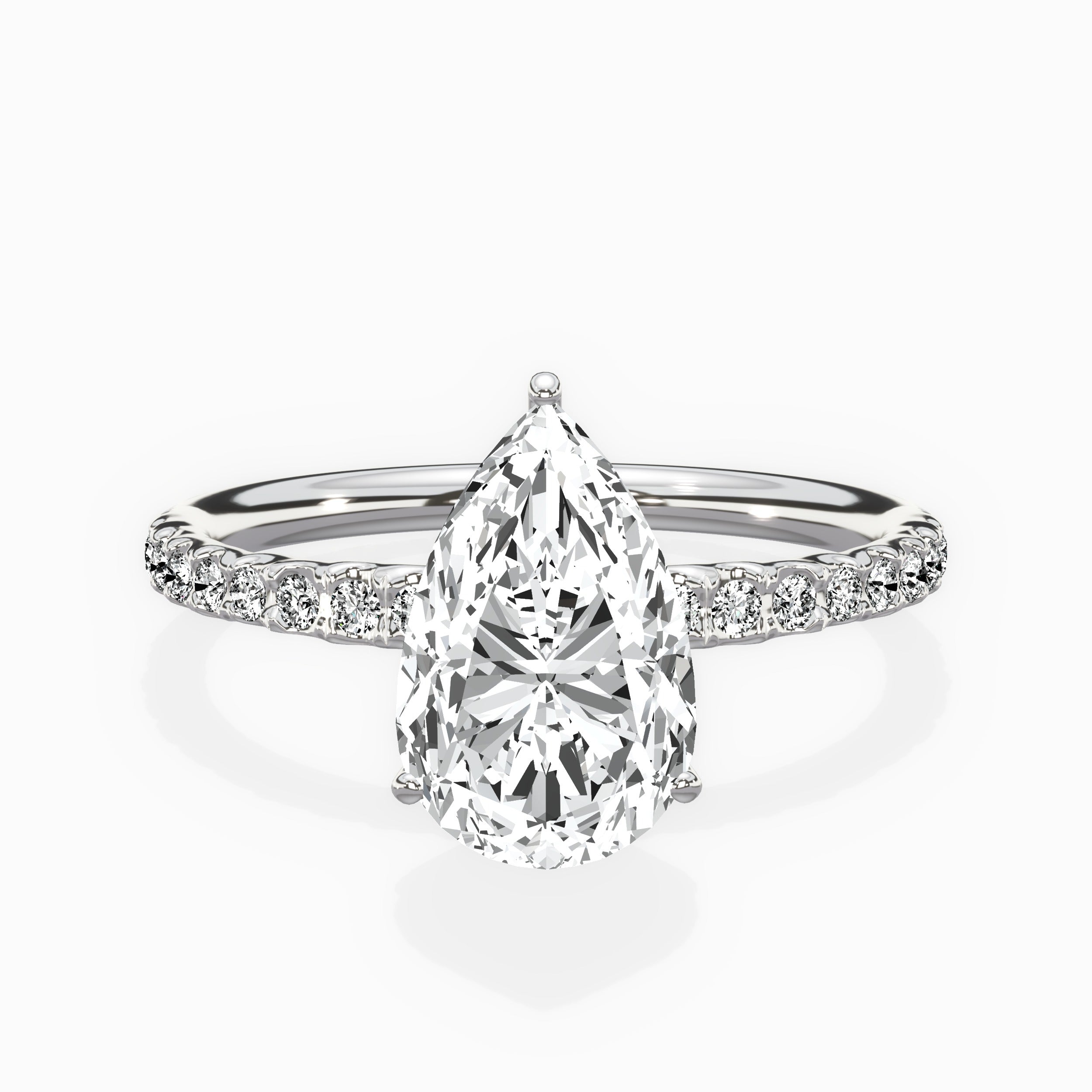 Martini Pave Solitaire Engagement Ring