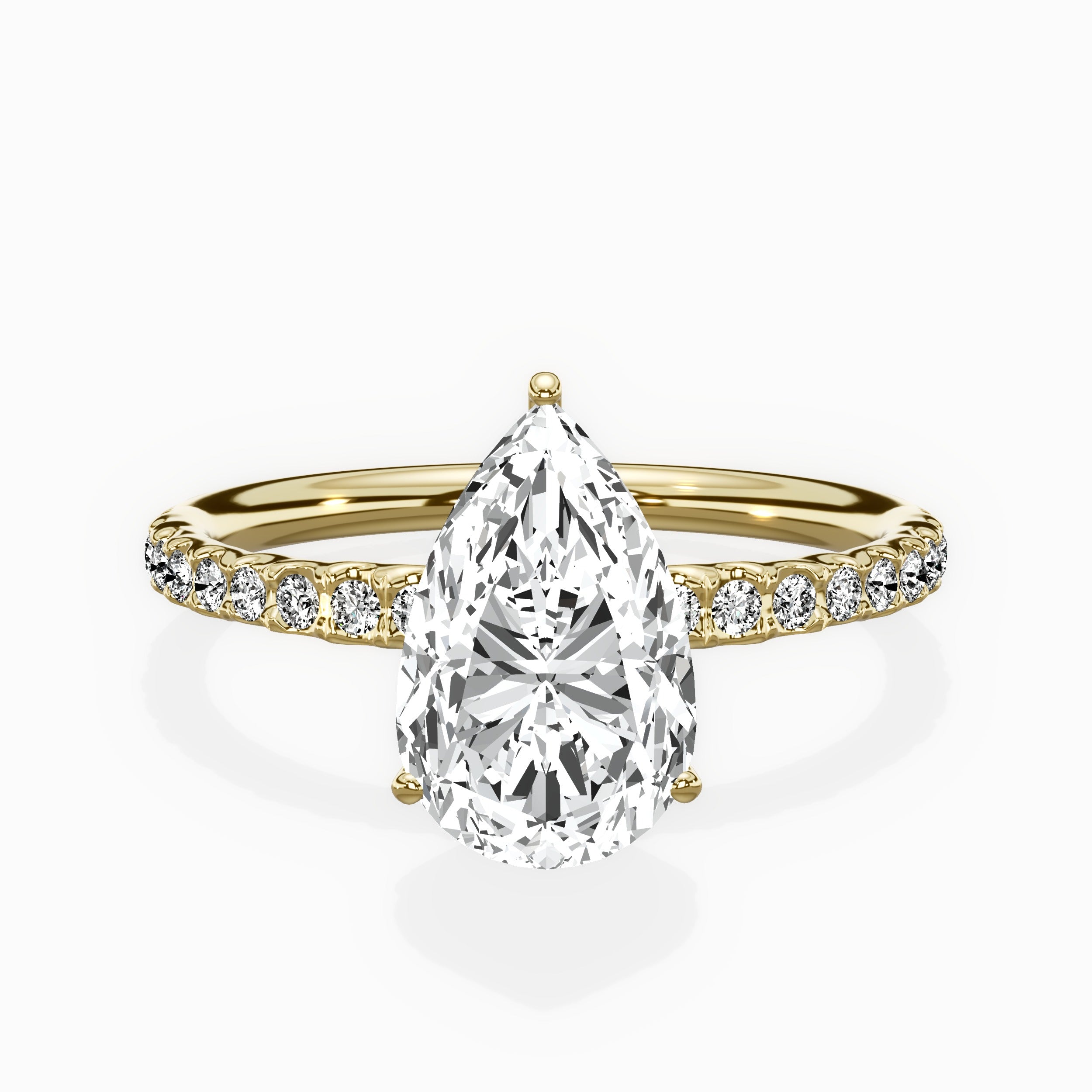 Martini Pave Solitaire Engagement Ring