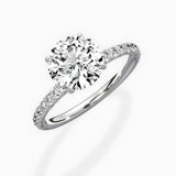 Martini Pave Solitaire Engagement Ring