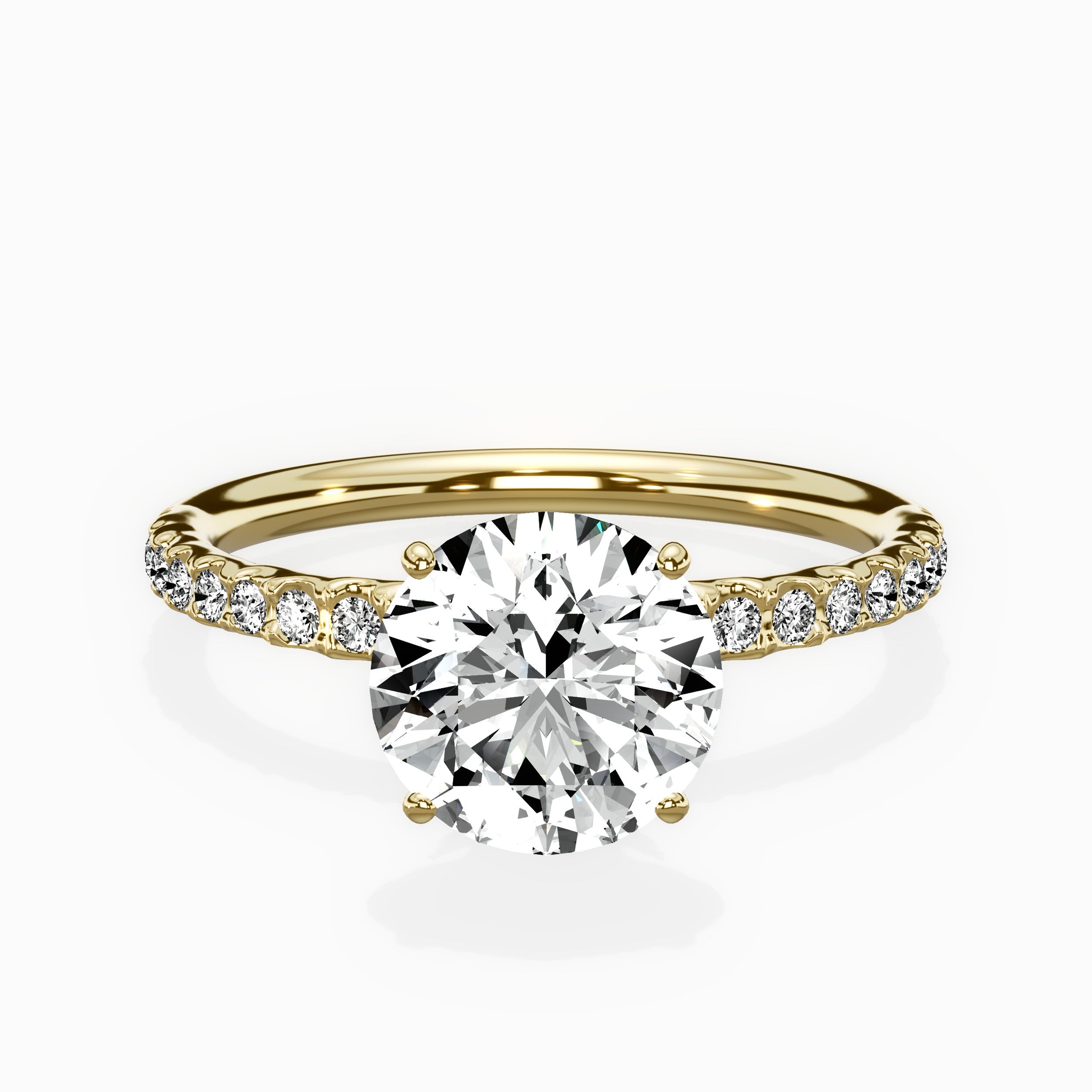 Martini Pave Solitaire Engagement Ring
