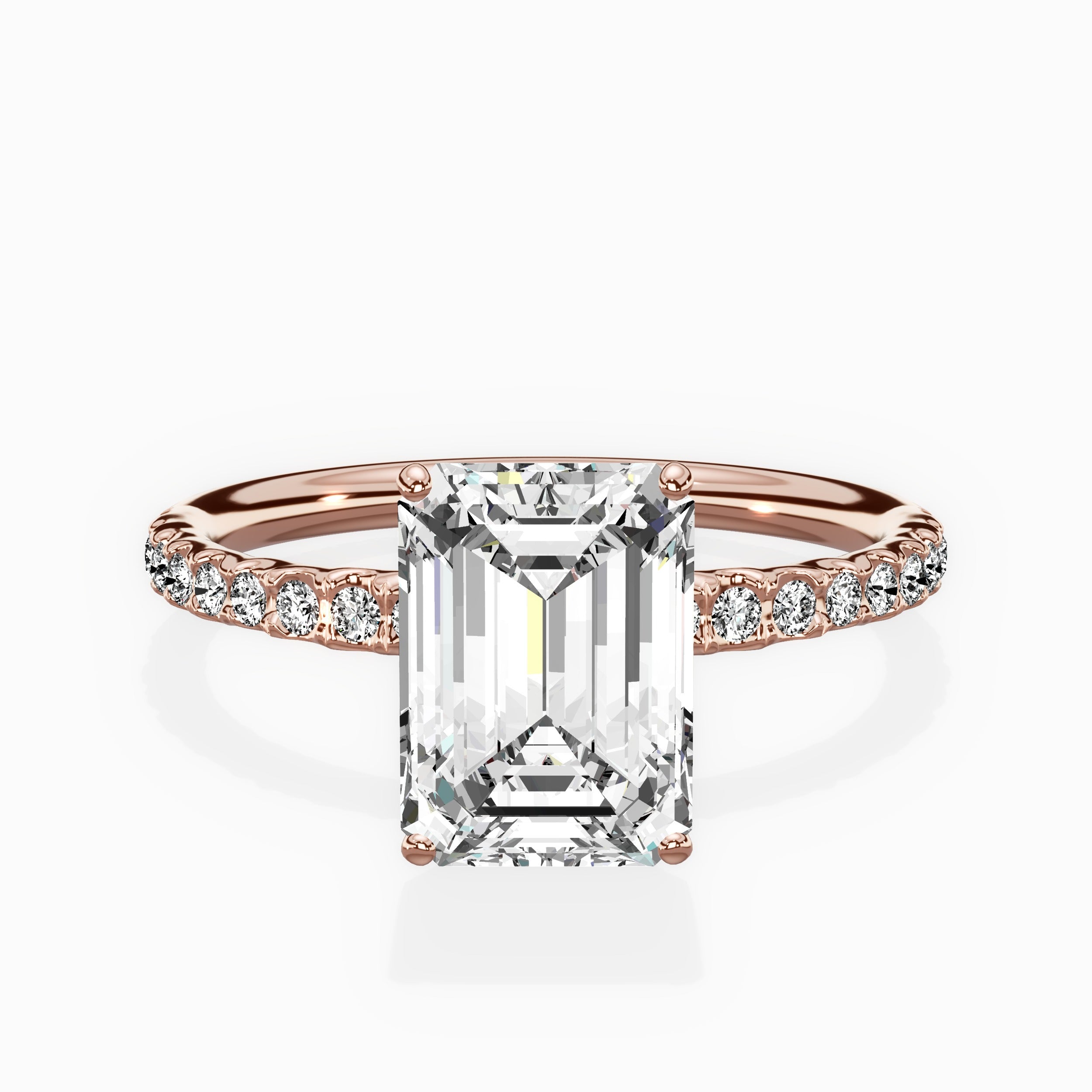 Martini Pave Solitaire Engagement Ring