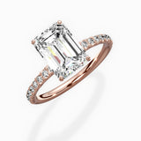 Martini Pave Solitaire Engagement Ring