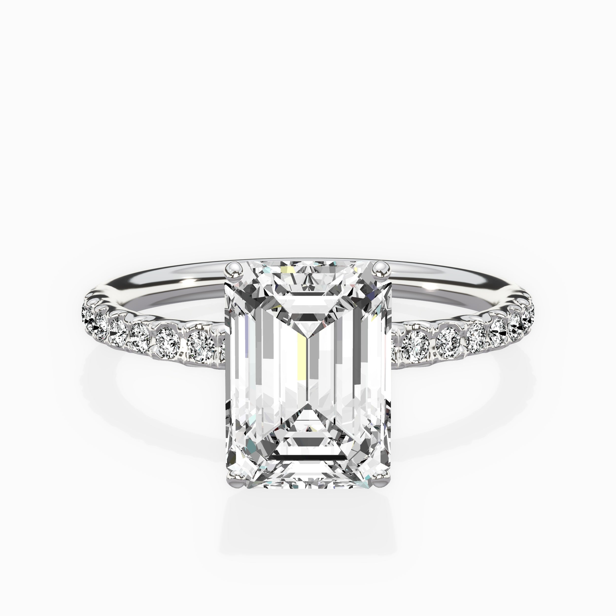 Martini Pave Solitaire Engagement Ring
