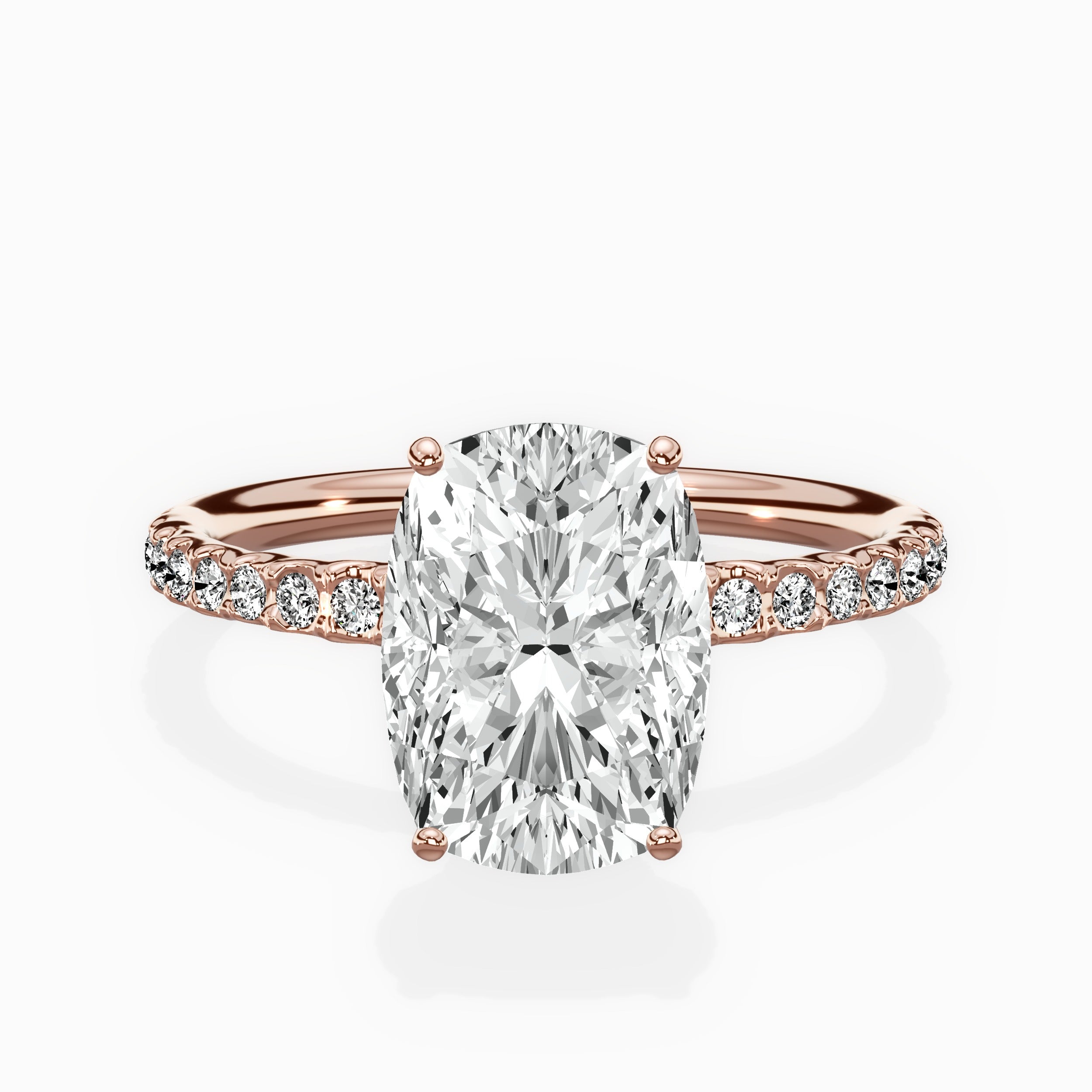 Martini Pave Solitaire Engagement Ring