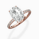 Martini Pave Solitaire Engagement Ring