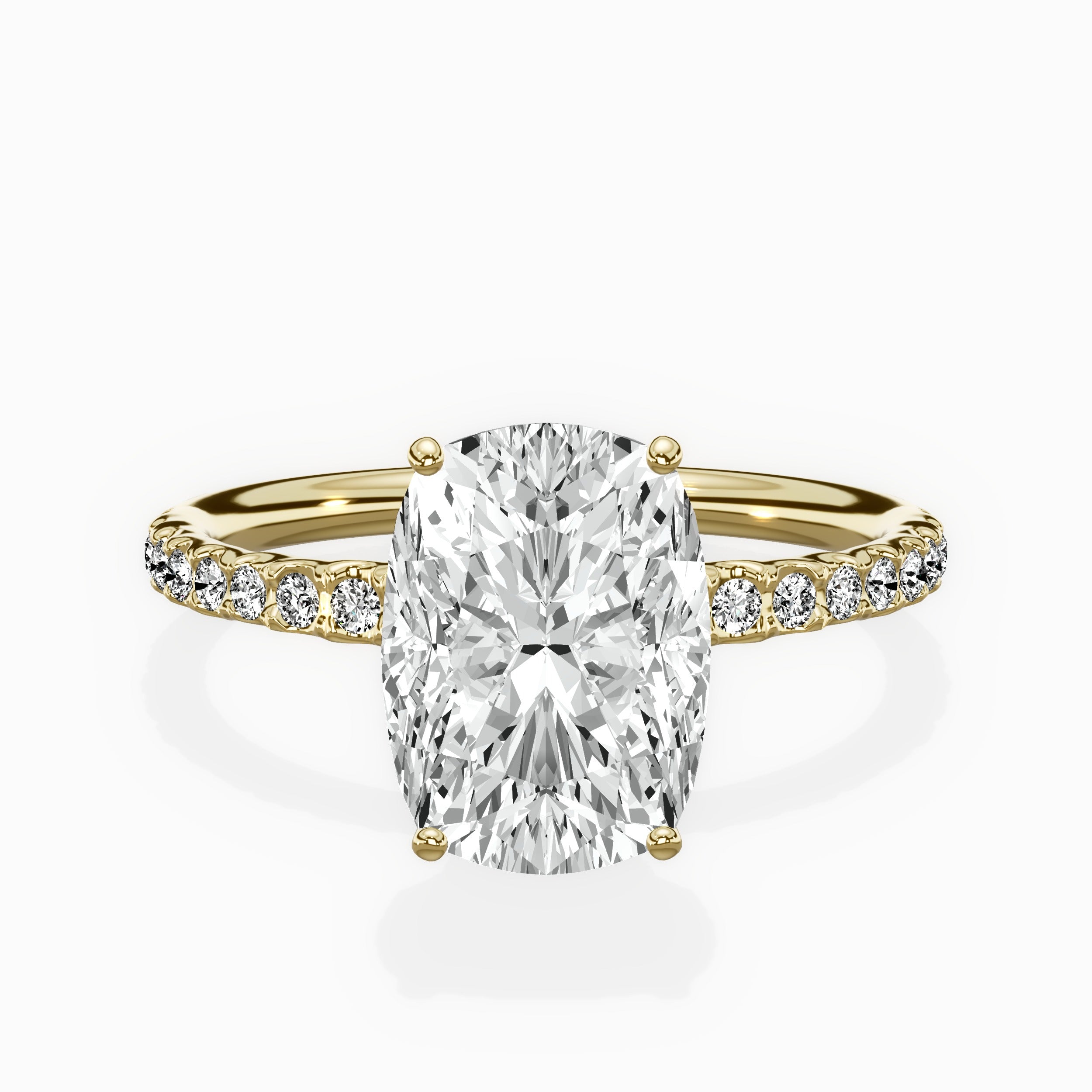 Martini Pave Solitaire Engagement Ring