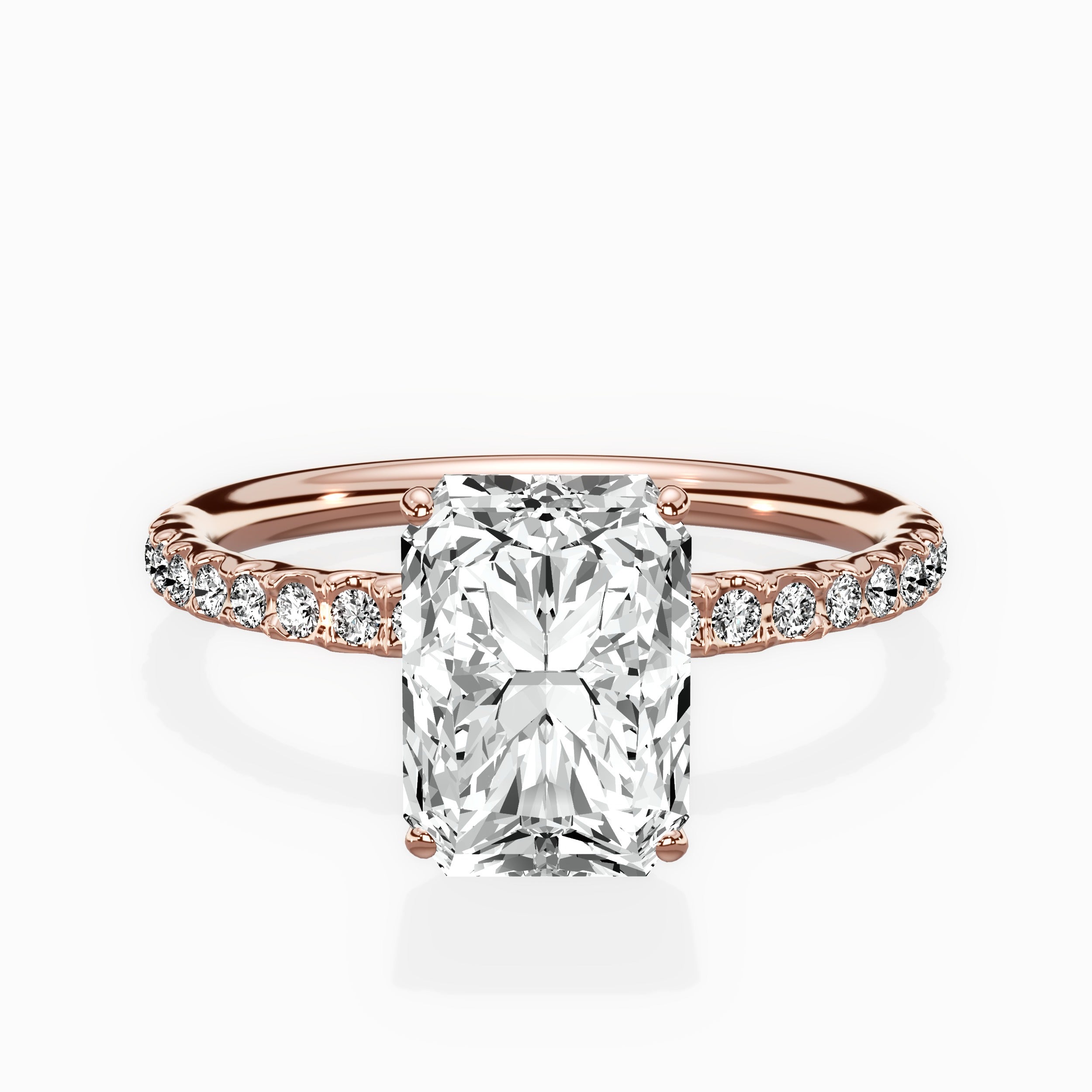 Martini Pave Solitaire Engagement Ring
