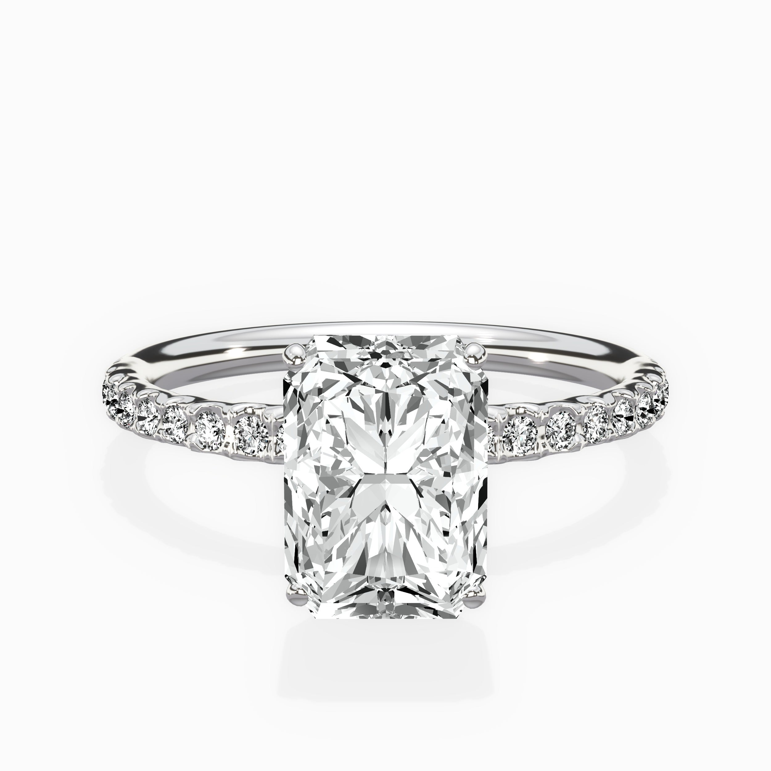 Martini Pave Solitaire Engagement Ring