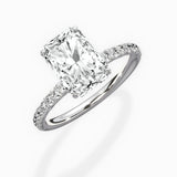 Martini Pave Solitaire Engagement Ring