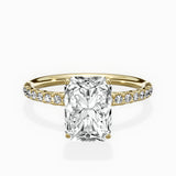 Martini Pave Solitaire Engagement Ring