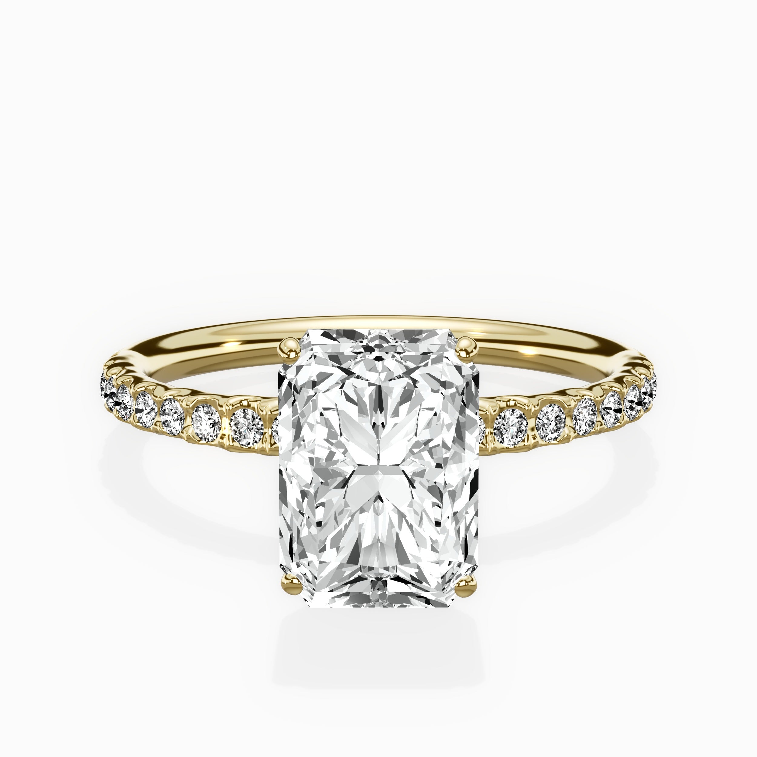 Martini Pave Solitaire Engagement Ring