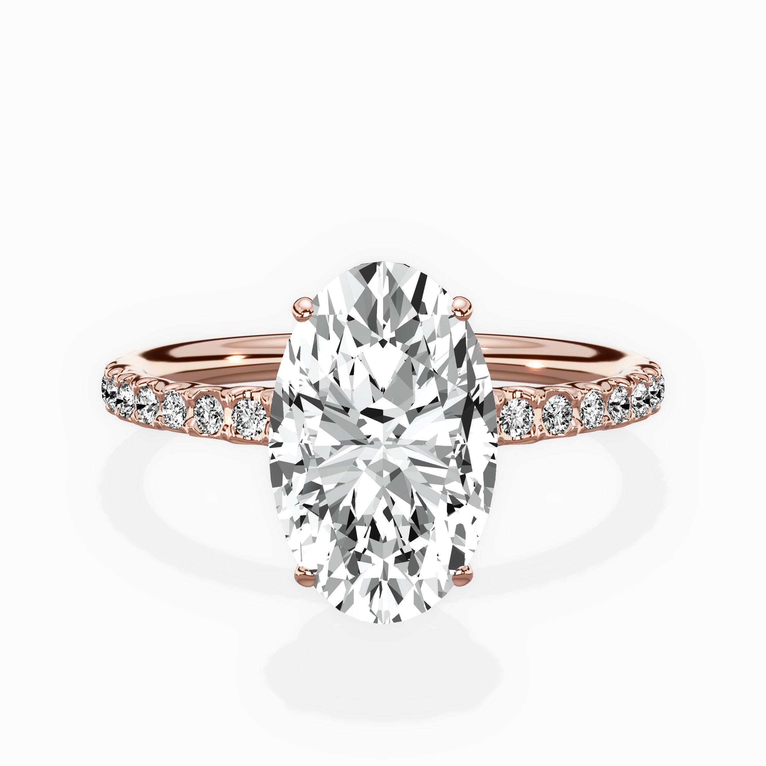 Martini Pave Solitaire Engagement Ring