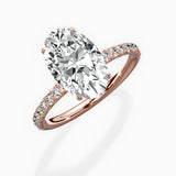 Martini Pave Solitaire Engagement Ring