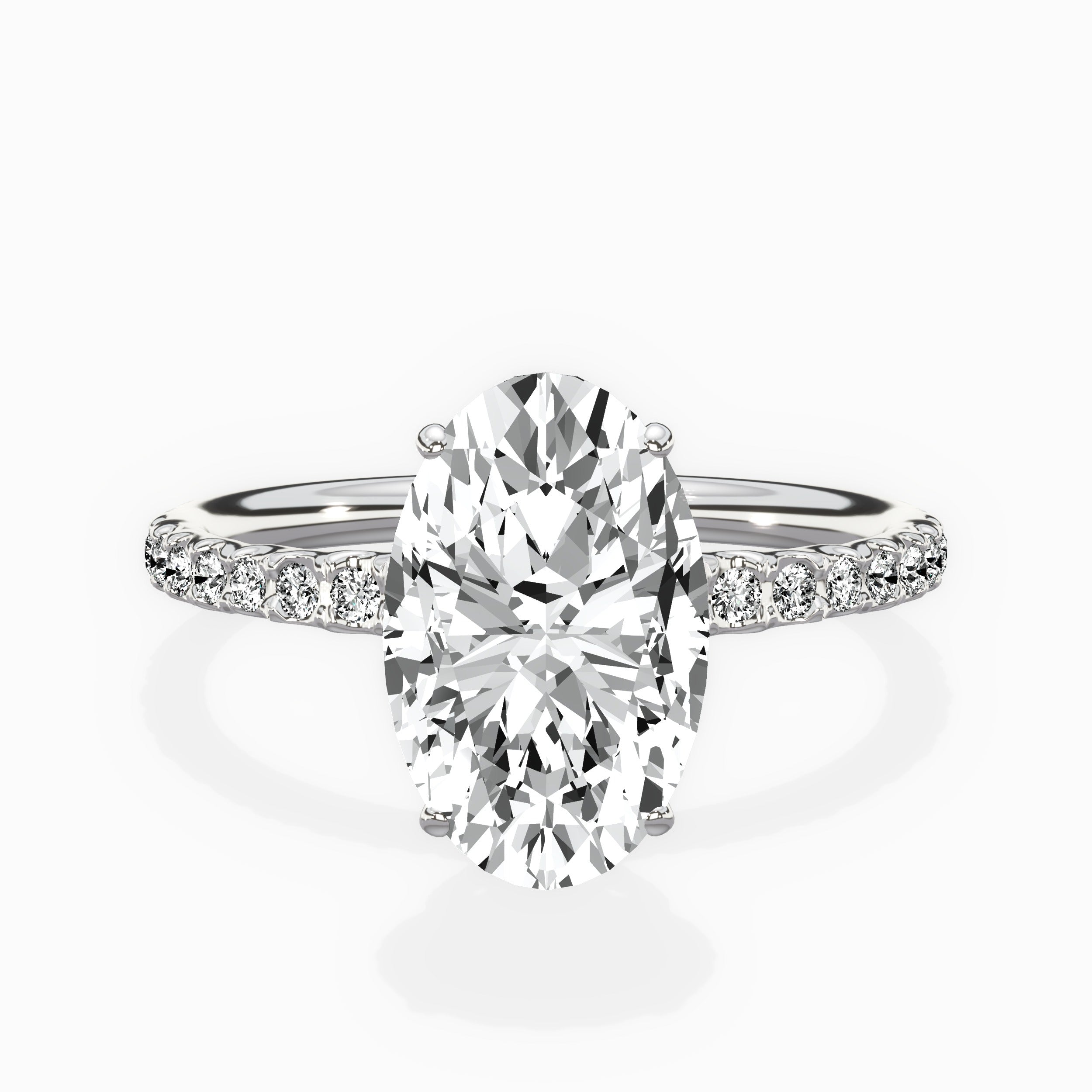 Martini Pave Solitaire Engagement Ring