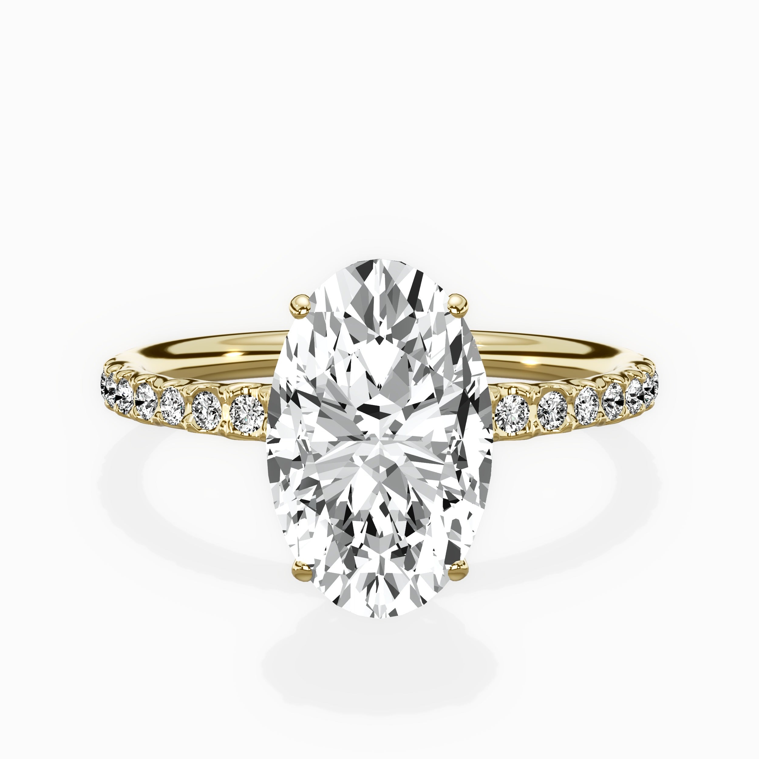 Martini Pave Solitaire Engagement Ring