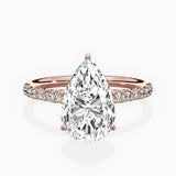 Martini Pave Solitaire Engagement Ring