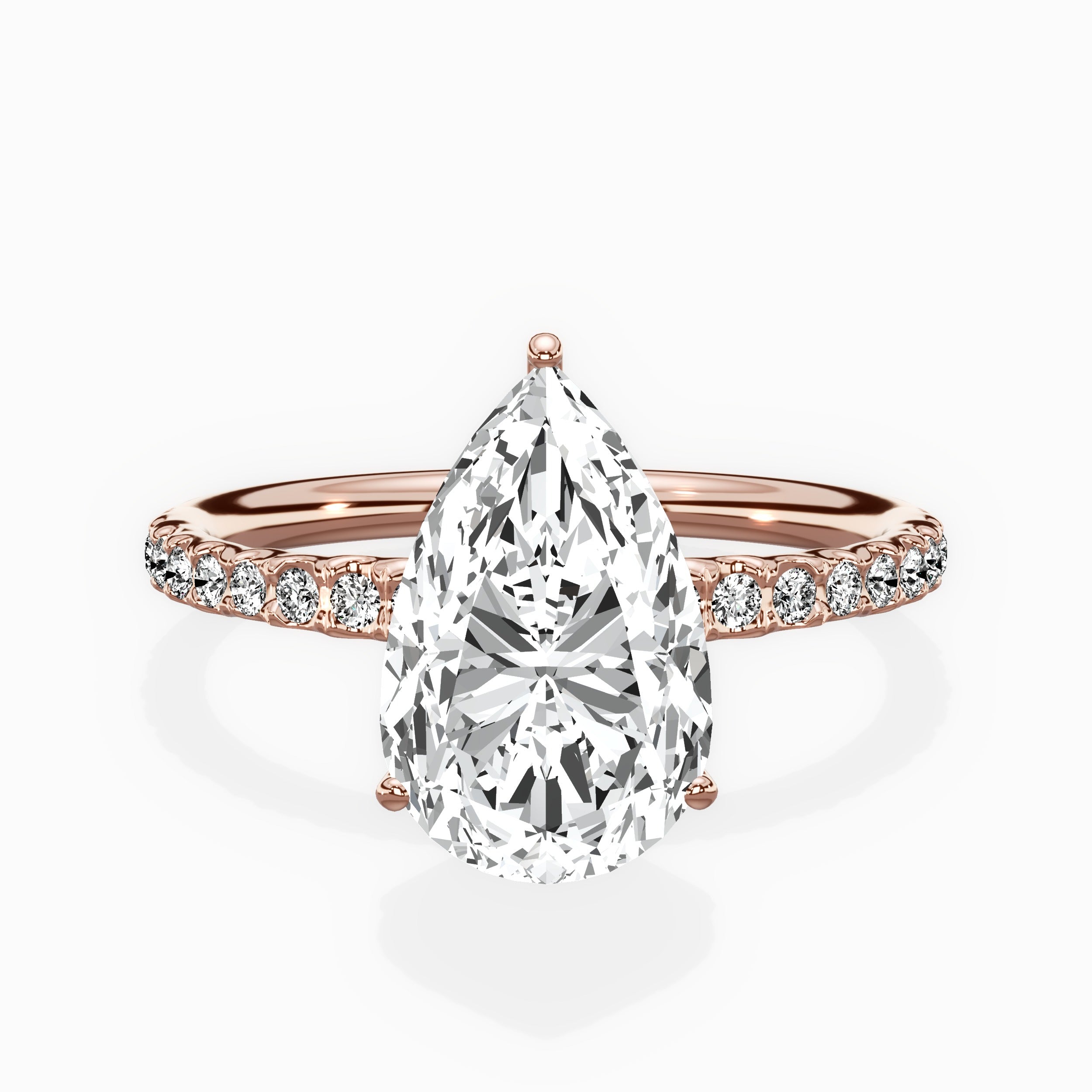 Martini Pave Solitaire Engagement Ring