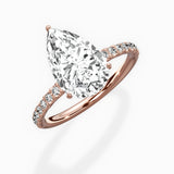 Martini Pave Solitaire Engagement Ring