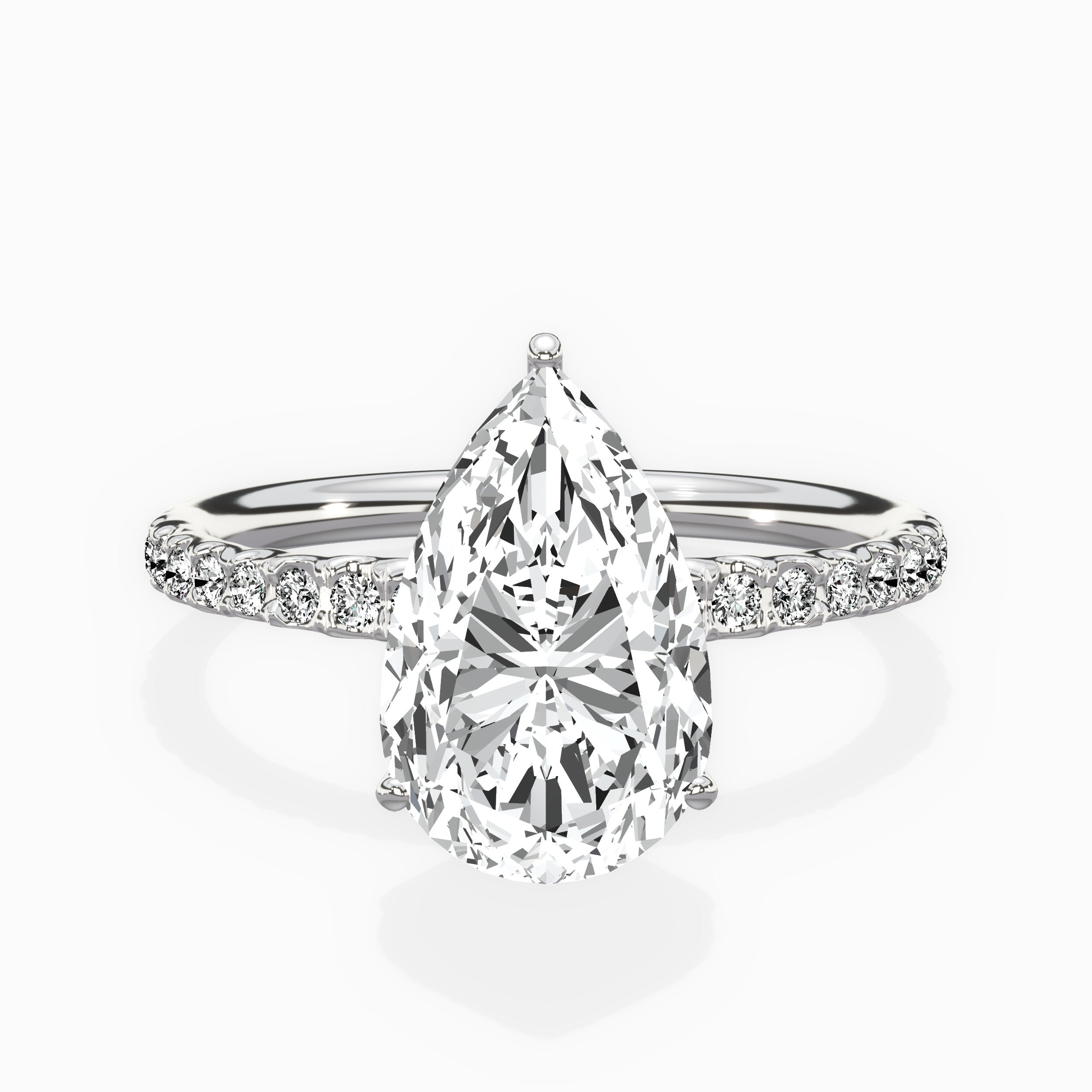 Martini Pave Solitaire Engagement Ring