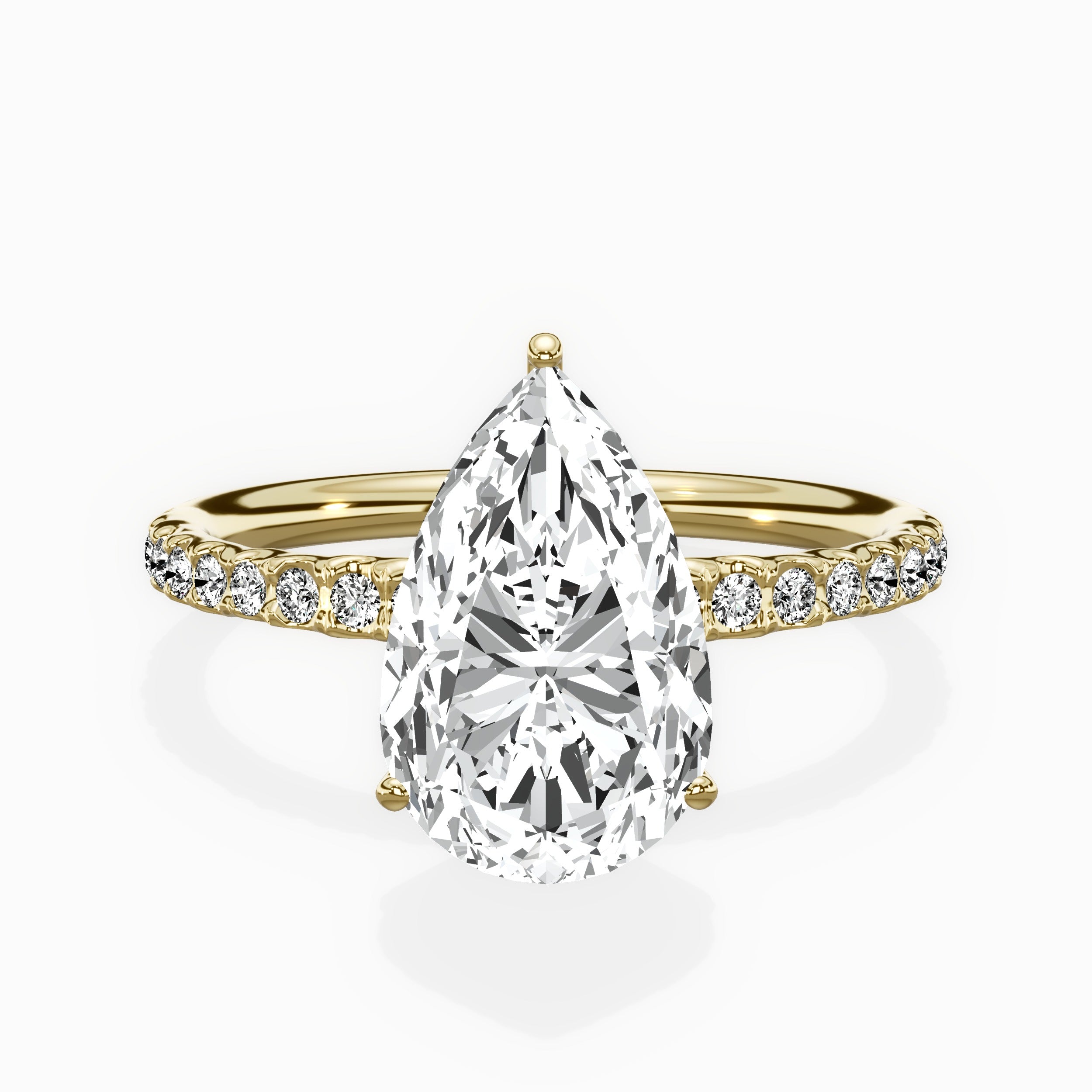 Martini Pave Solitaire Engagement Ring
