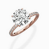 Martini Pave Solitaire Engagement Ring