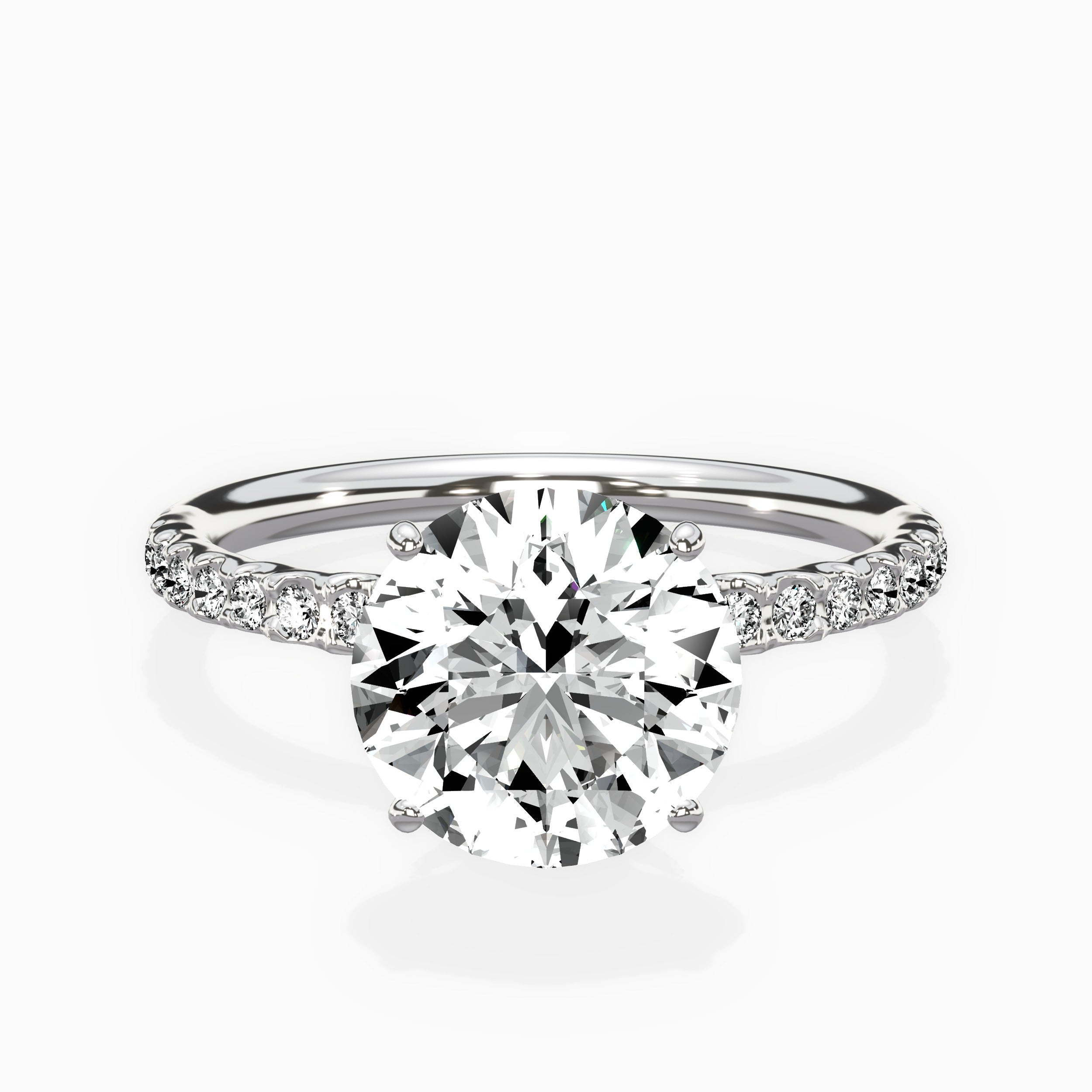 Martini Pave Solitaire Engagement Ring