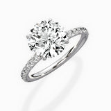 Martini Pave Solitaire Engagement Ring