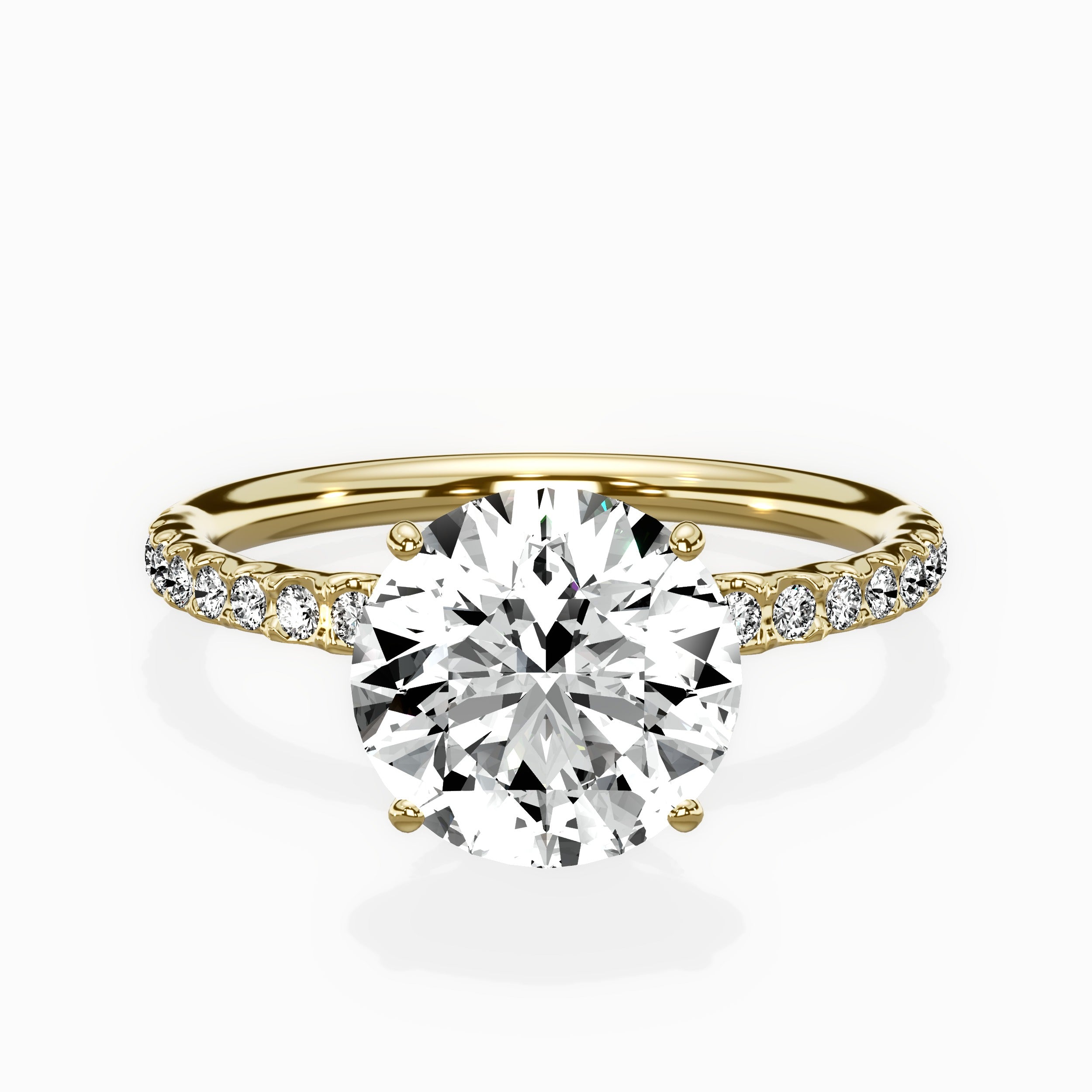 Martini Pave Solitaire Engagement Ring