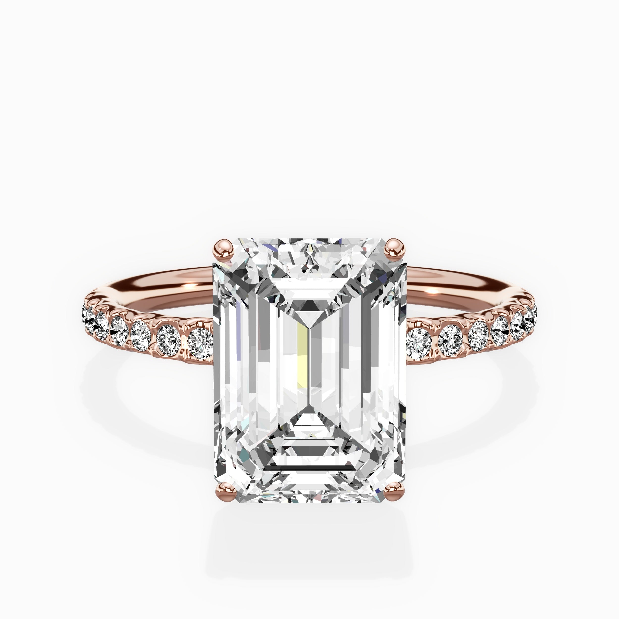 Martini Pave Solitaire Engagement Ring