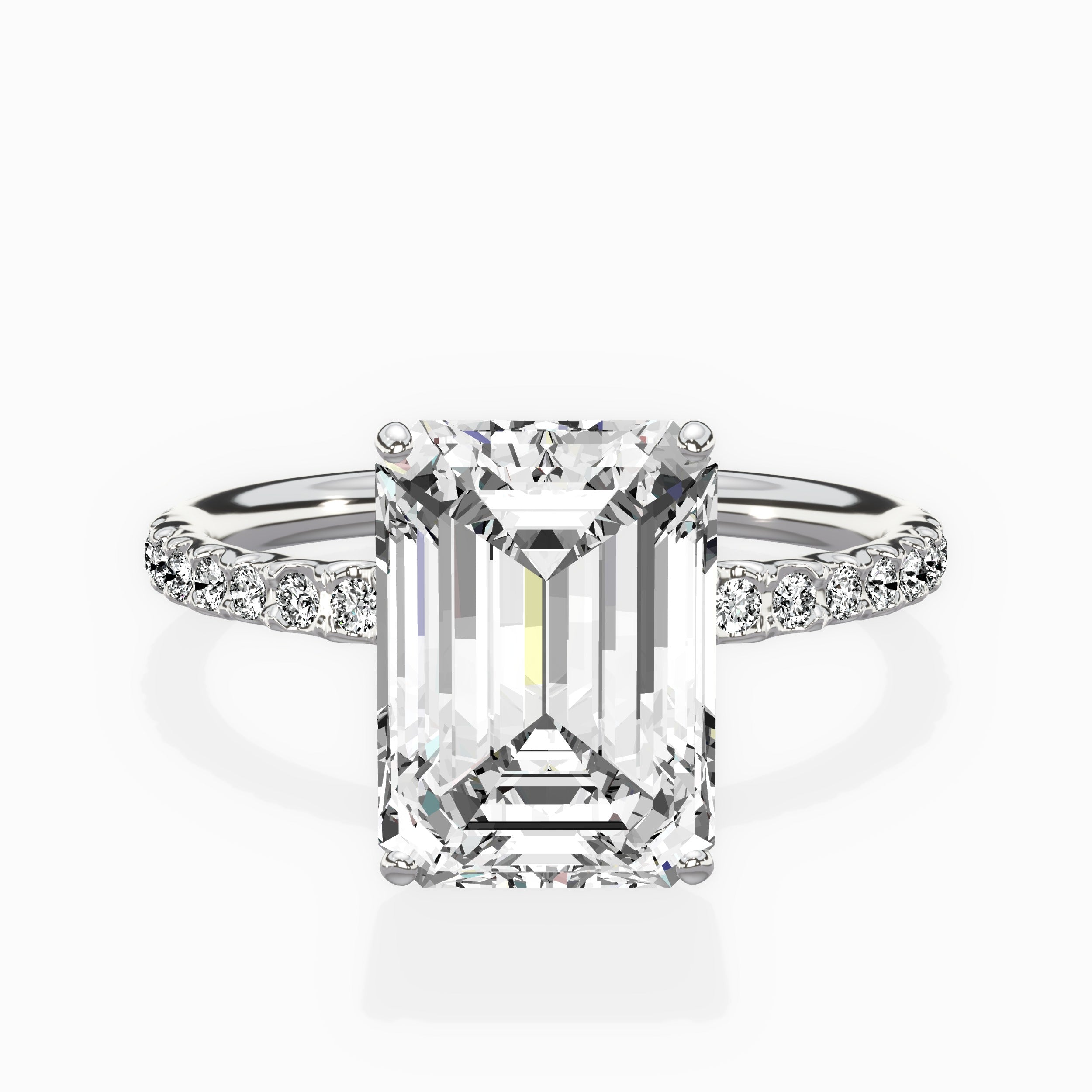 Martini Pave Solitaire Engagement Ring