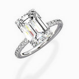 Martini Pave Solitaire Engagement Ring