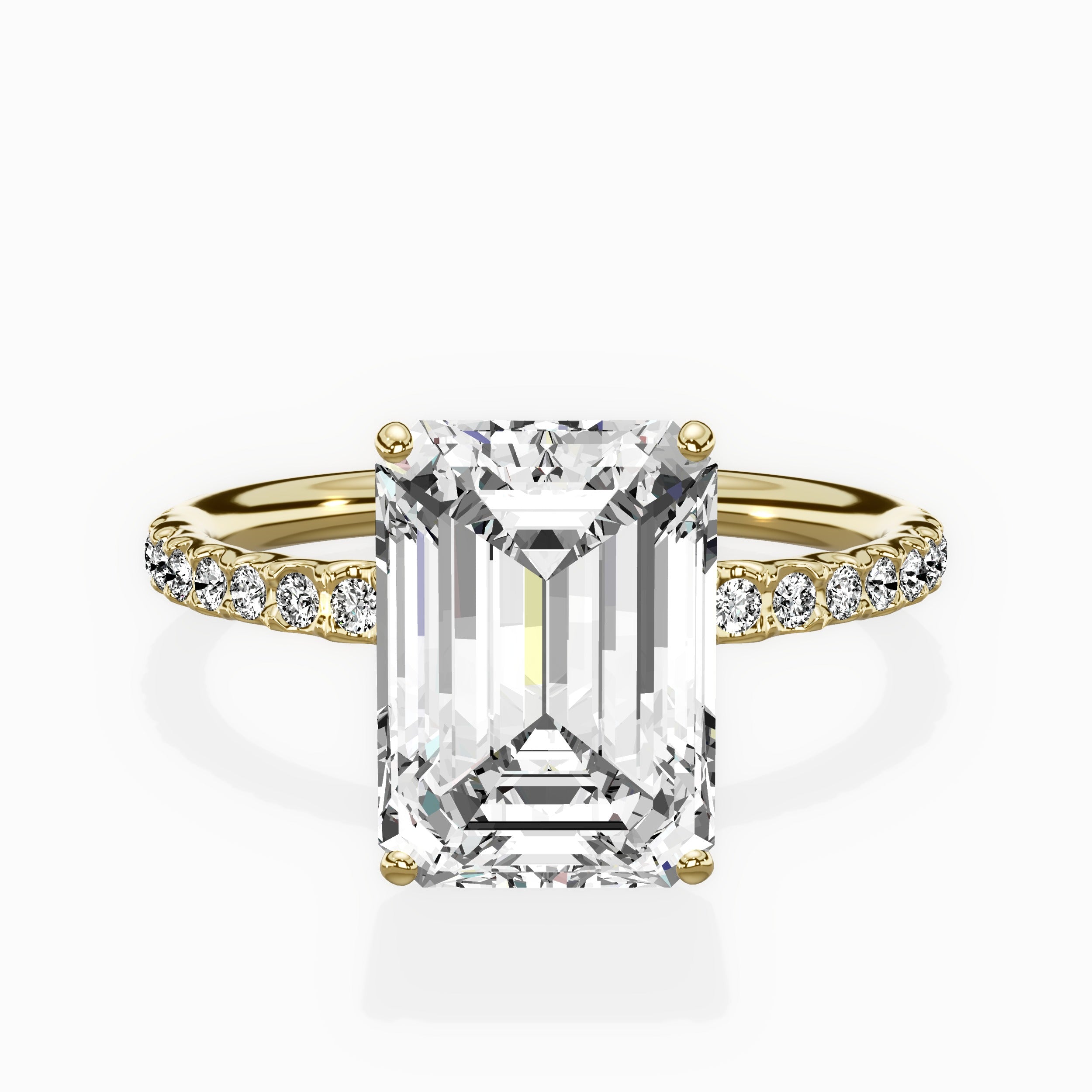 Martini Pave Solitaire Engagement Ring