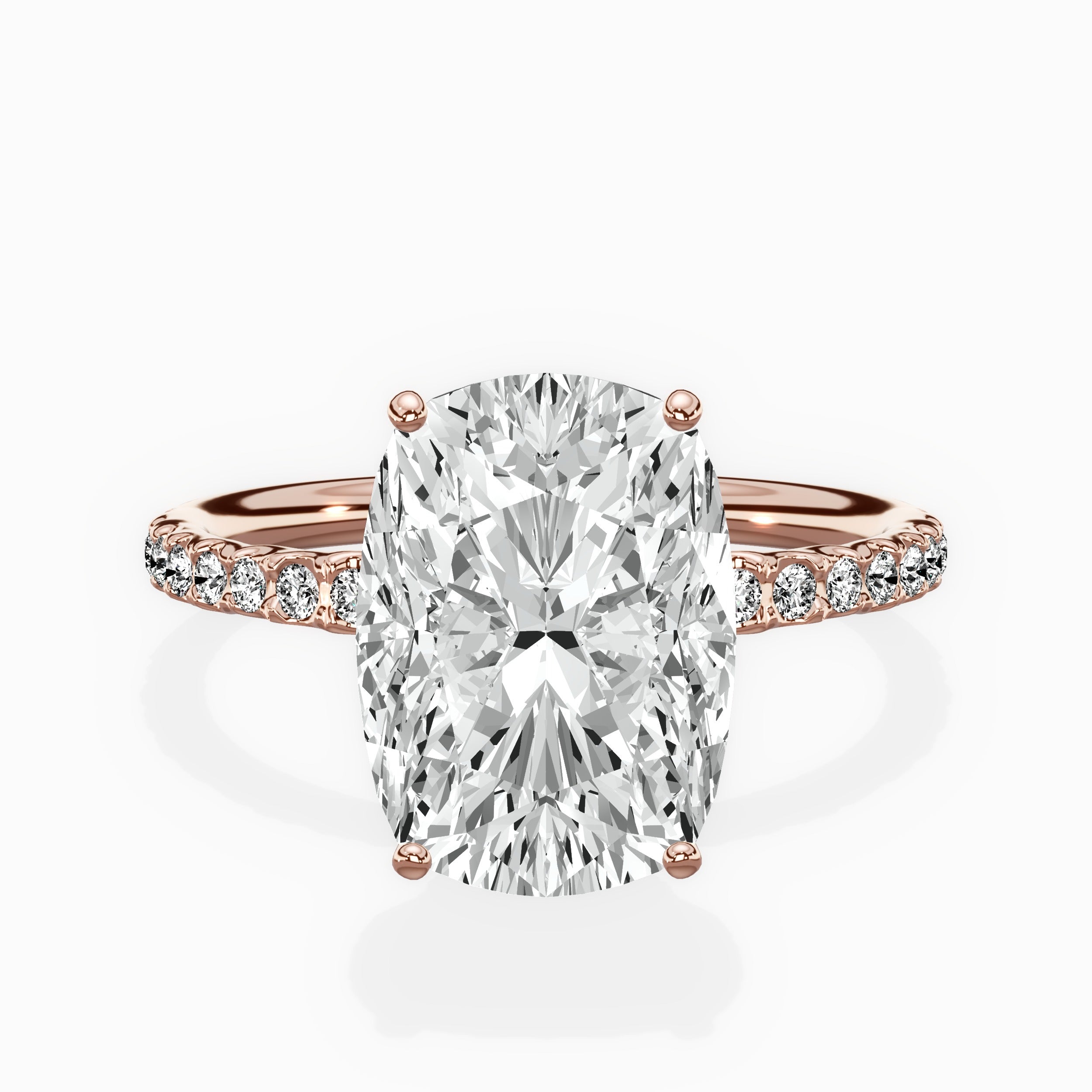 Martini Pave Solitaire Engagement Ring