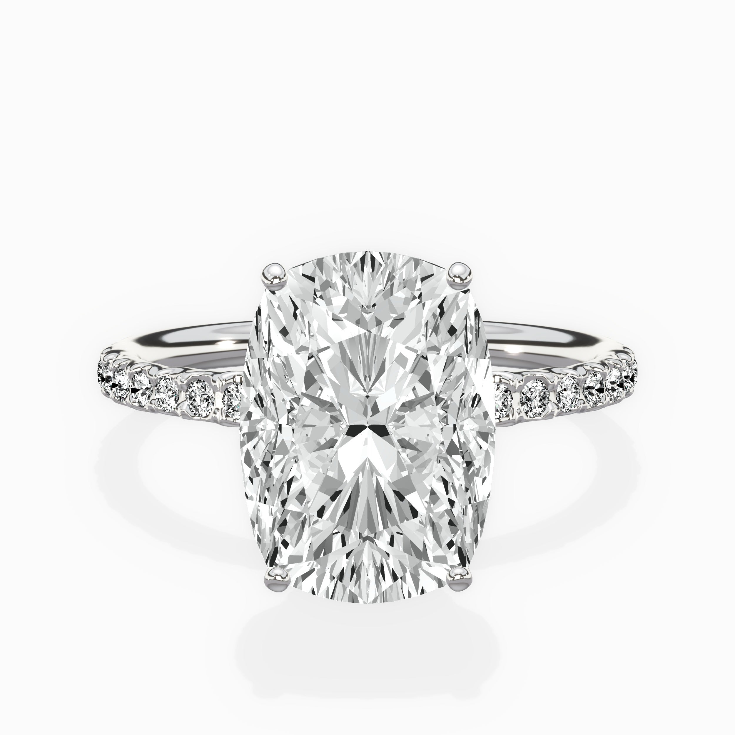 Martini Pave Solitaire Engagement Ring