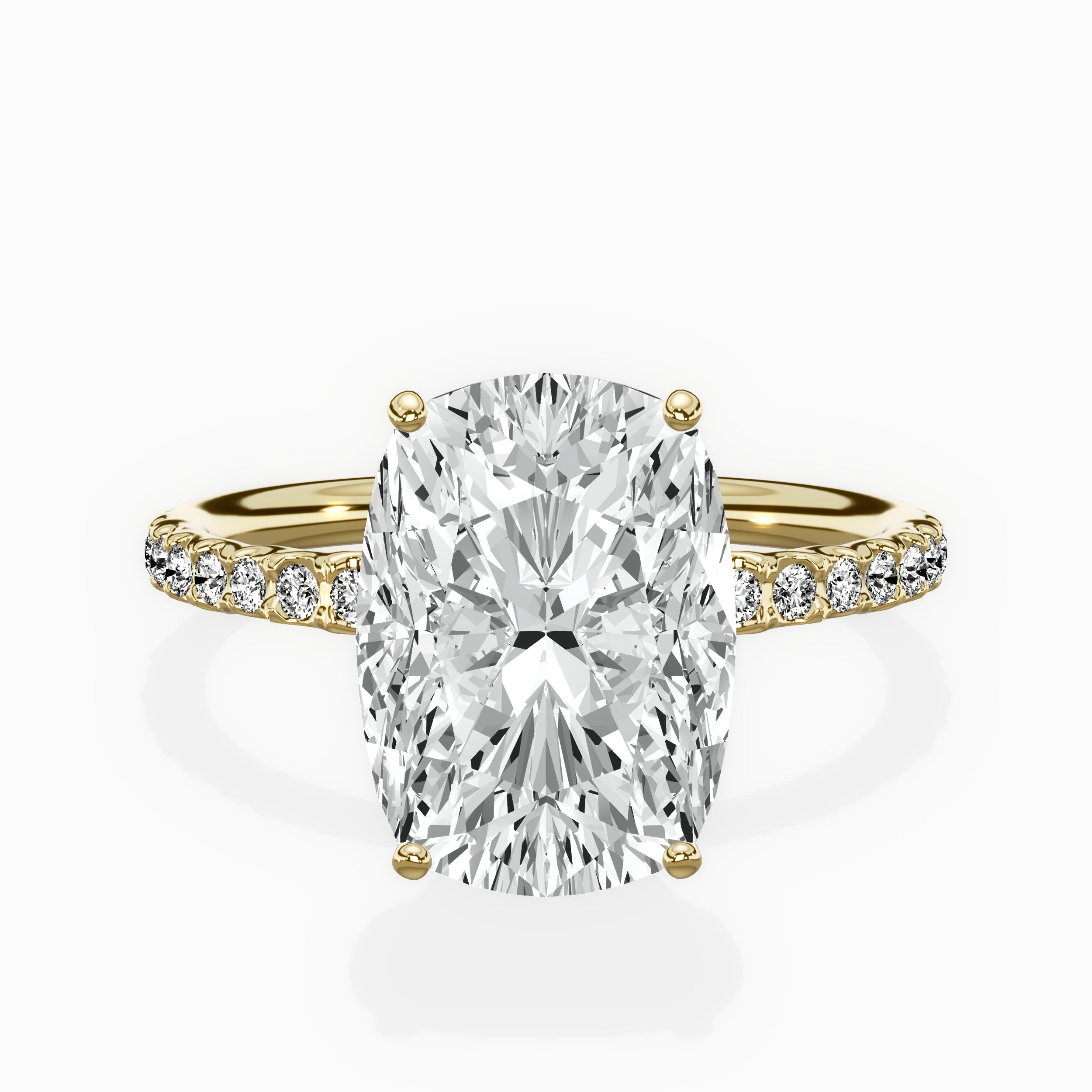 Martini Pave Solitaire Engagement Ring