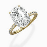Martini Pave Solitaire Engagement Ring