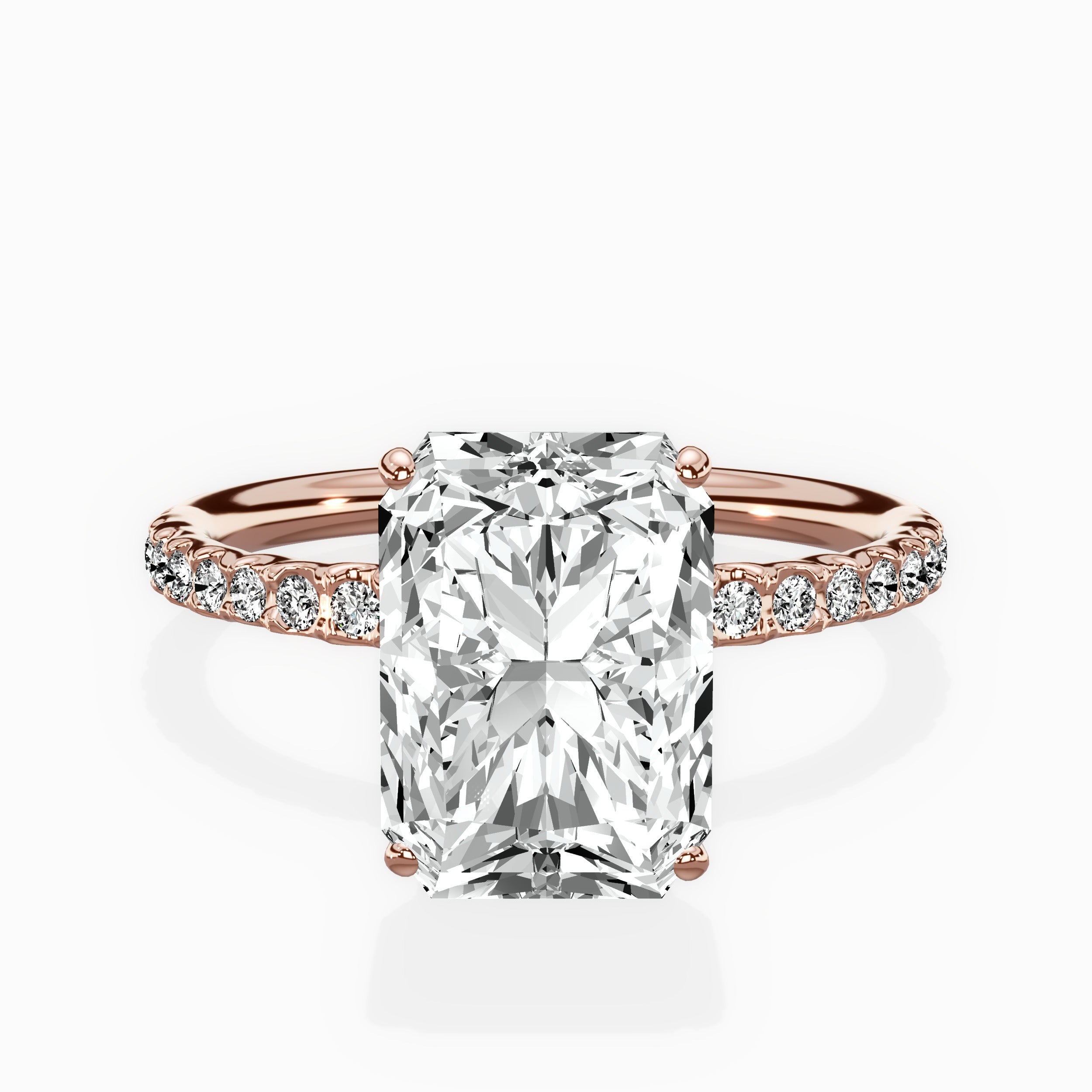 Martini Pave Solitaire Engagement Ring