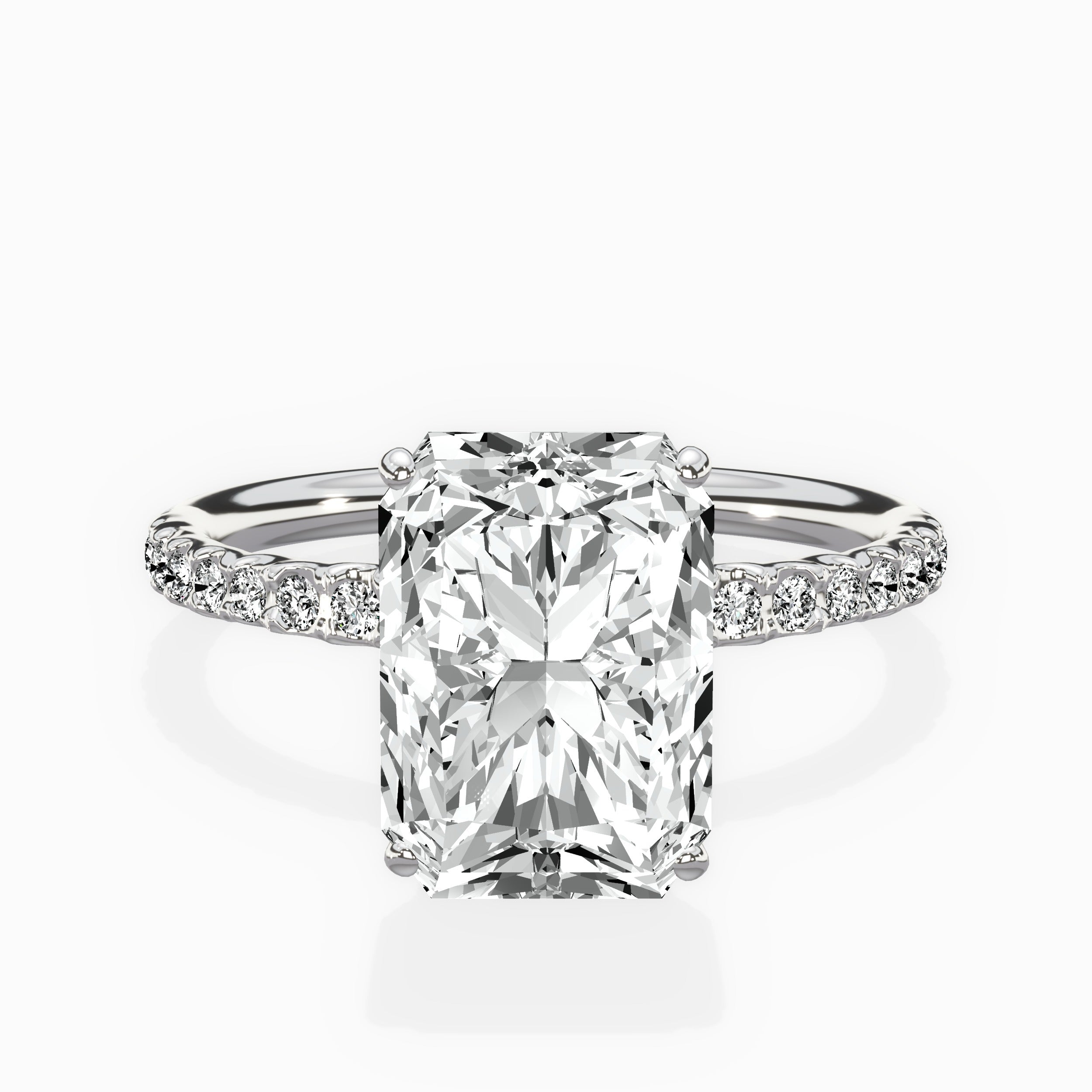 Martini Pave Solitaire Engagement Ring