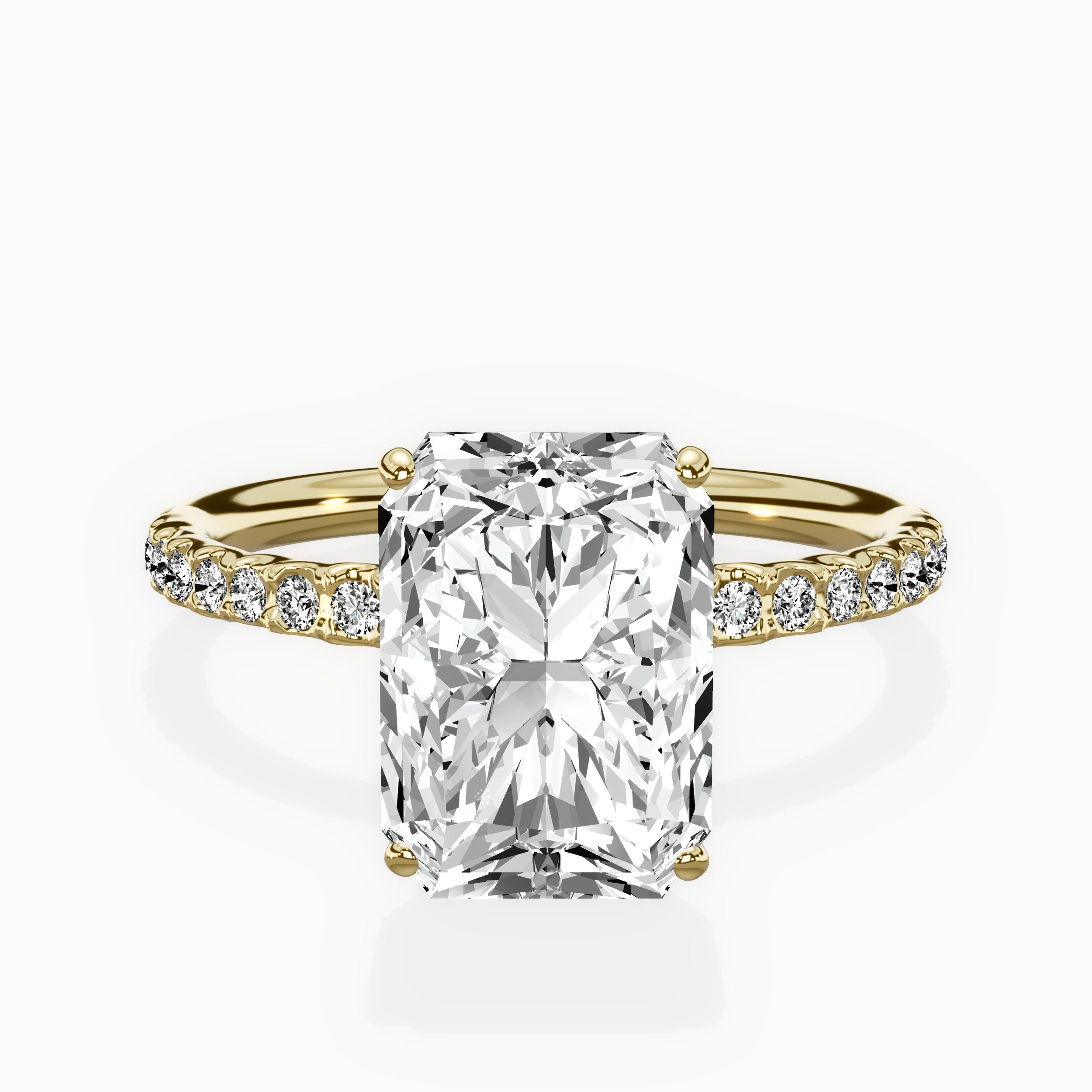 Martini Pave Solitaire Engagement Ring