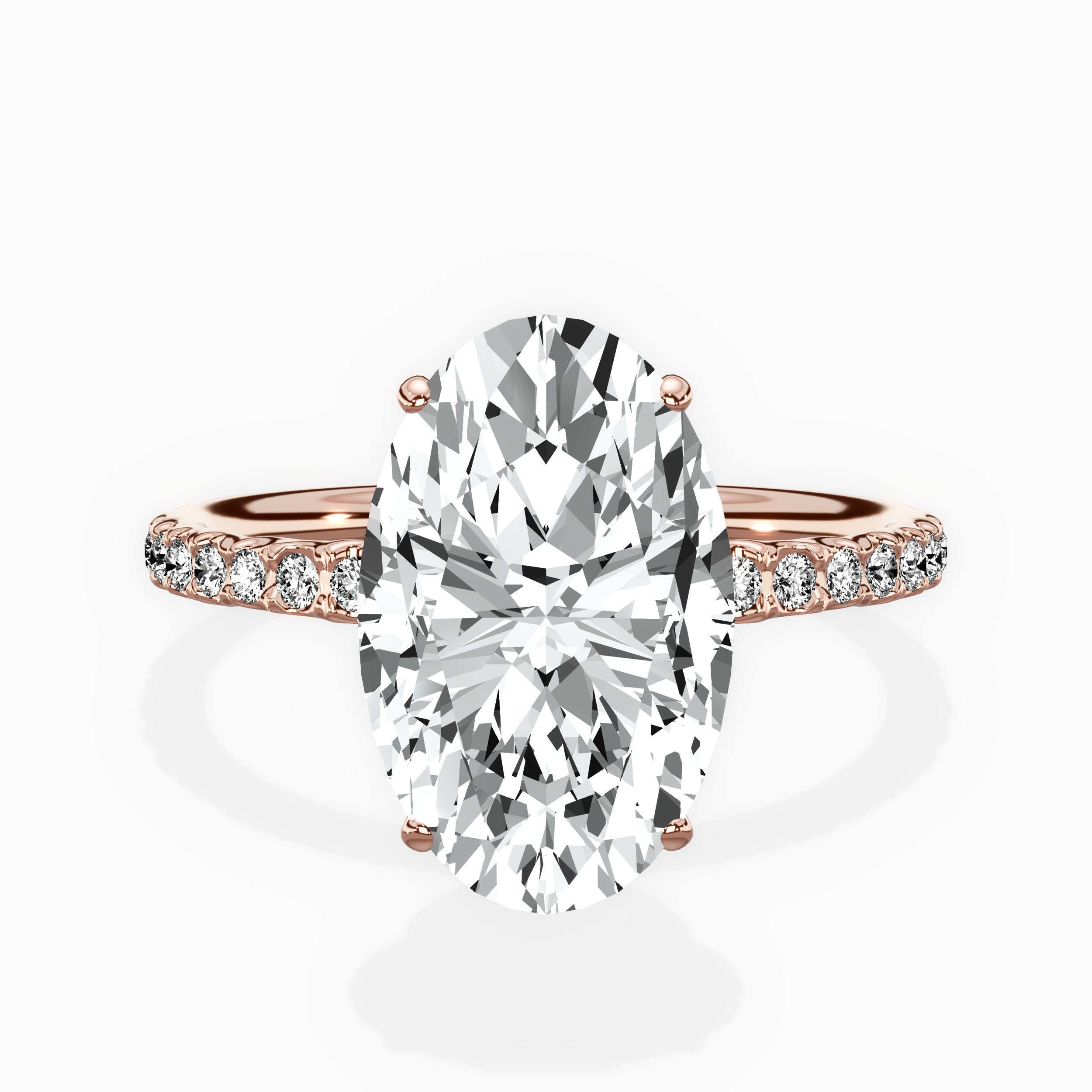 Martini Pave Solitaire Engagement Ring