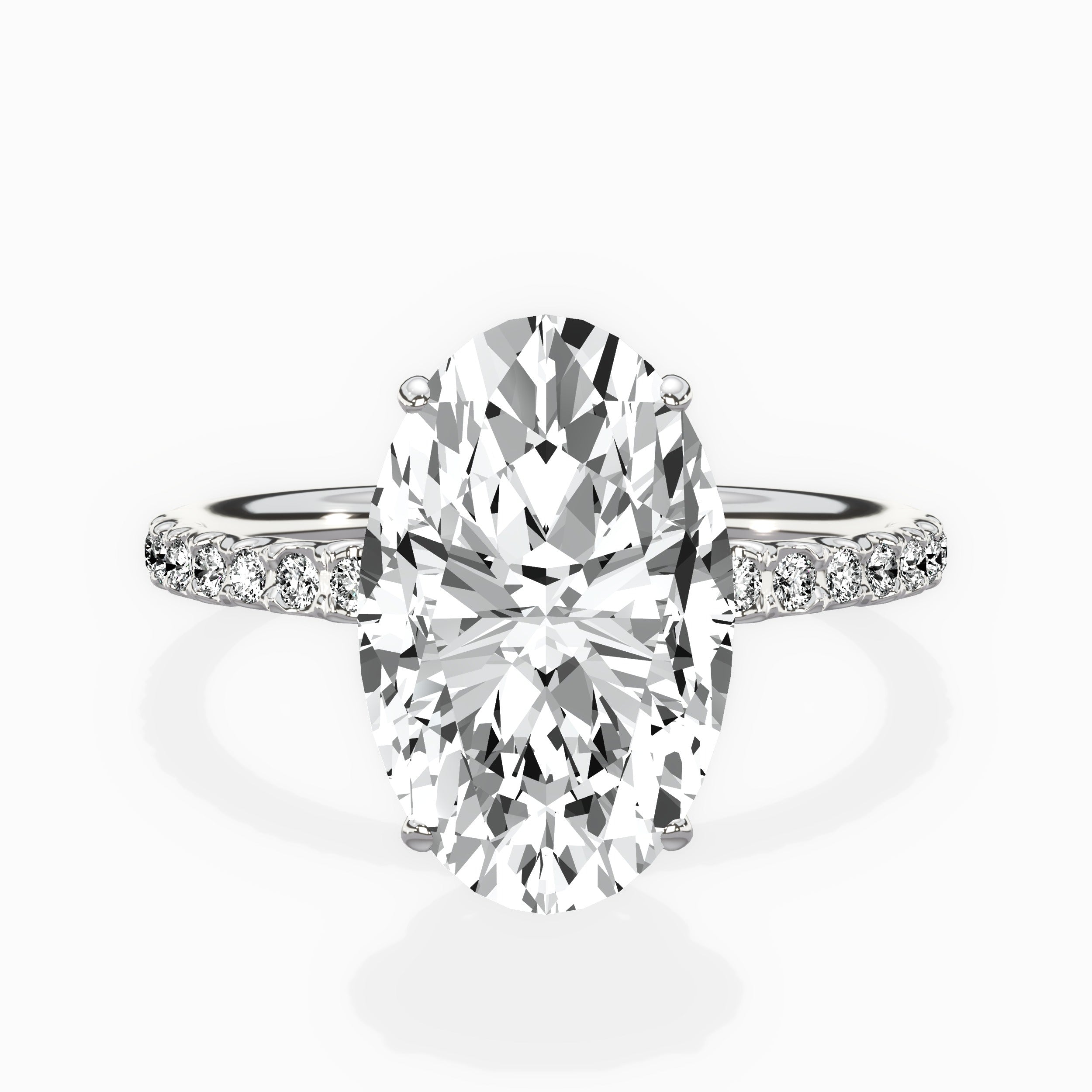 Martini Pave Solitaire Engagement Ring