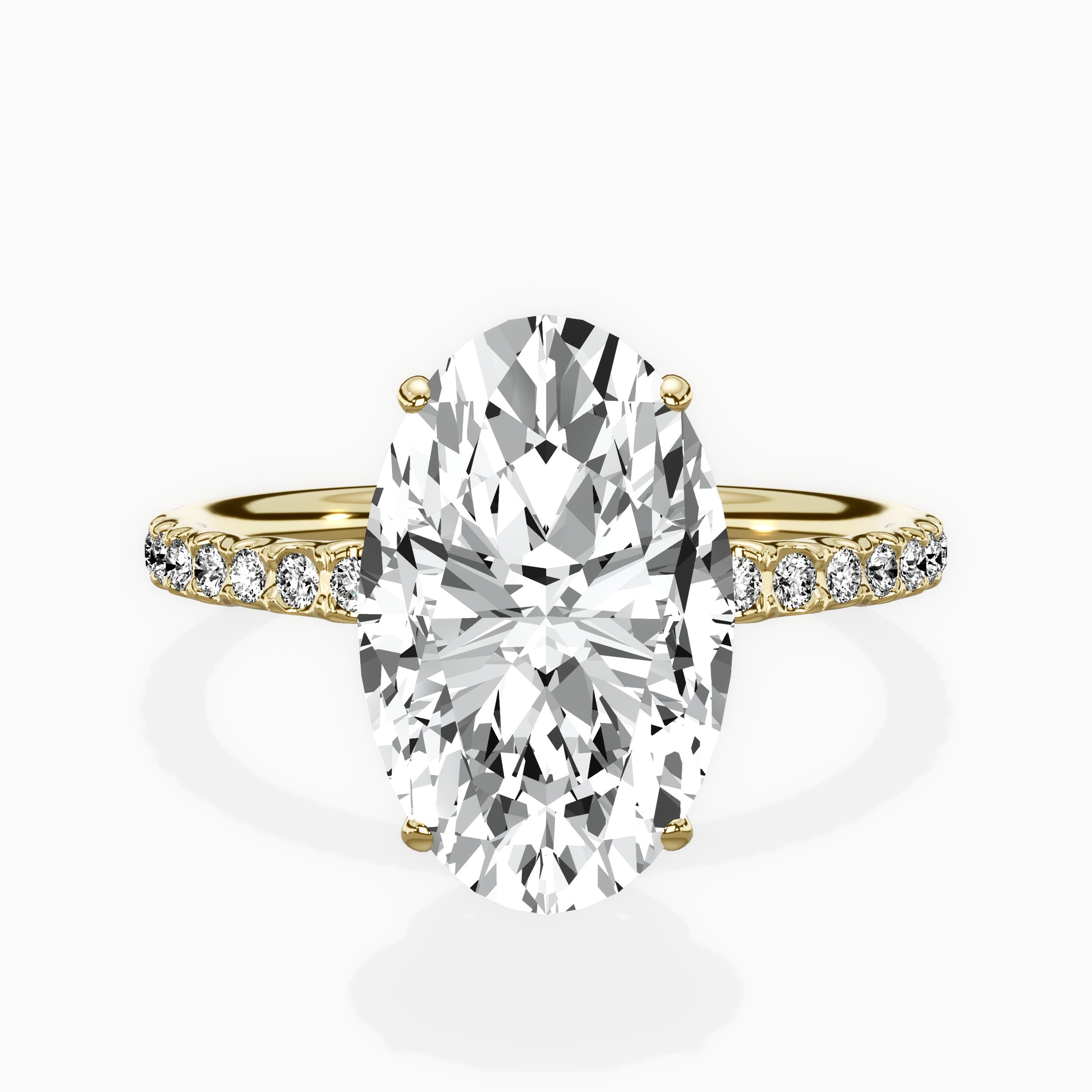 Martini Pave Solitaire Engagement Ring