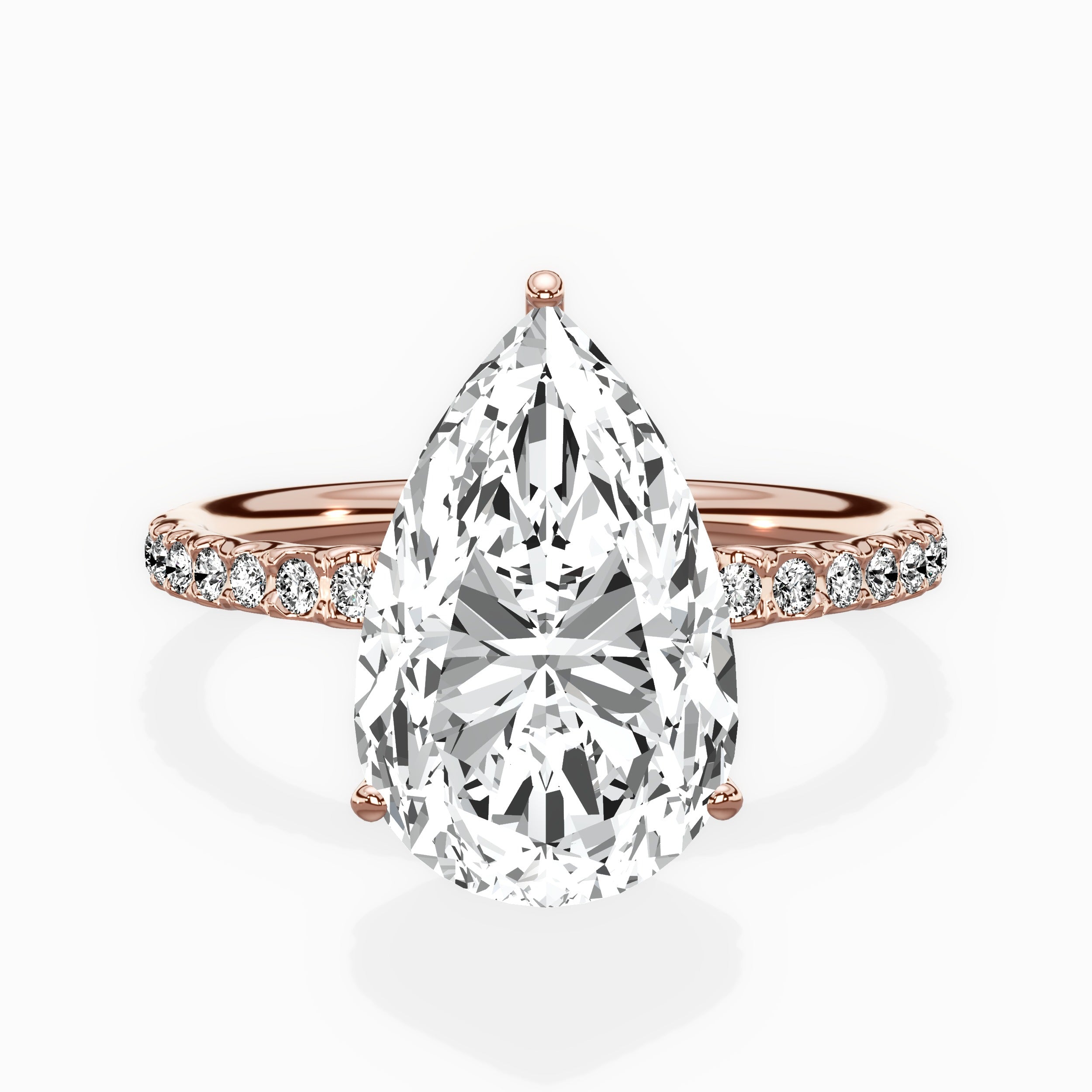 Martini Pave Solitaire Engagement Ring