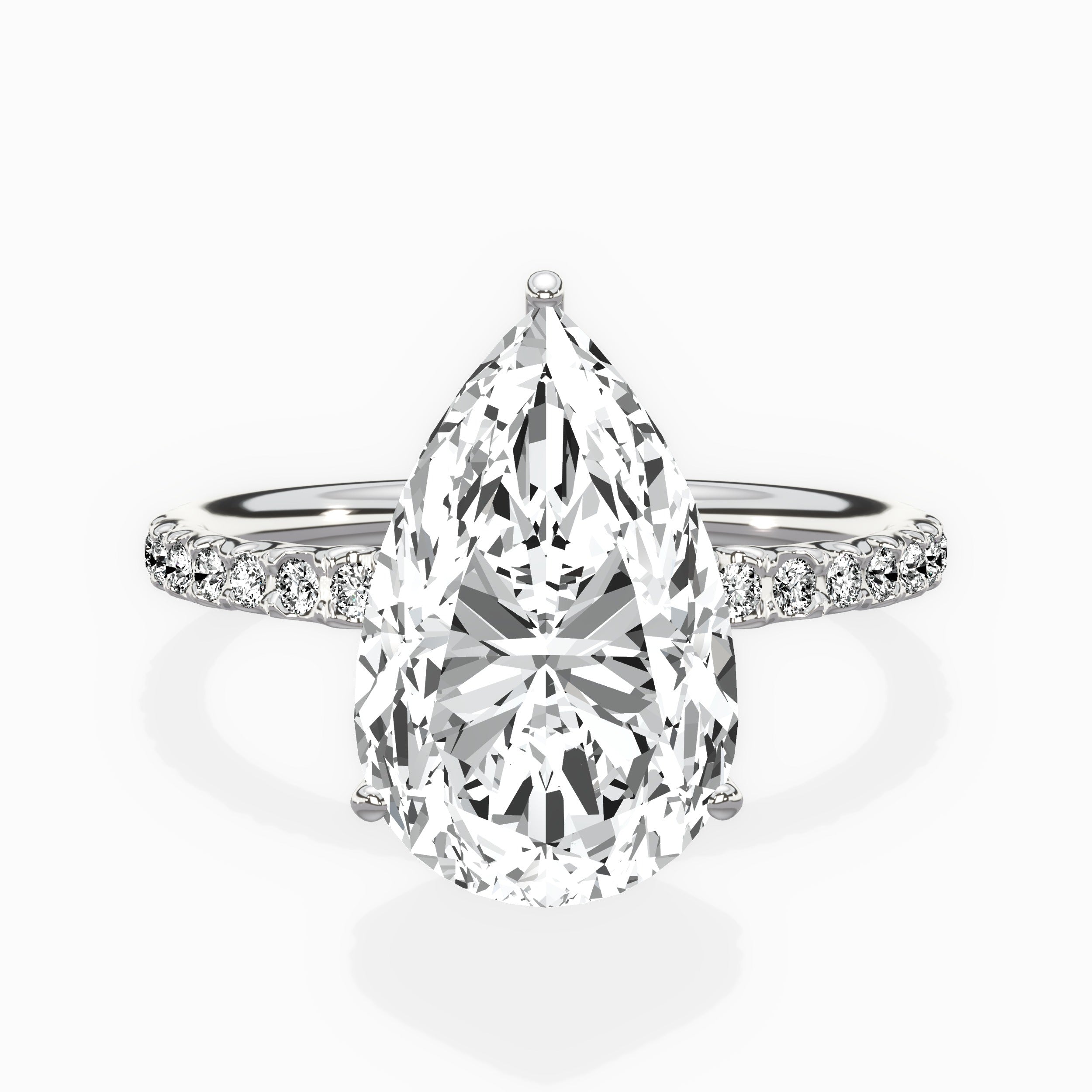 Martini Pave Solitaire Engagement Ring