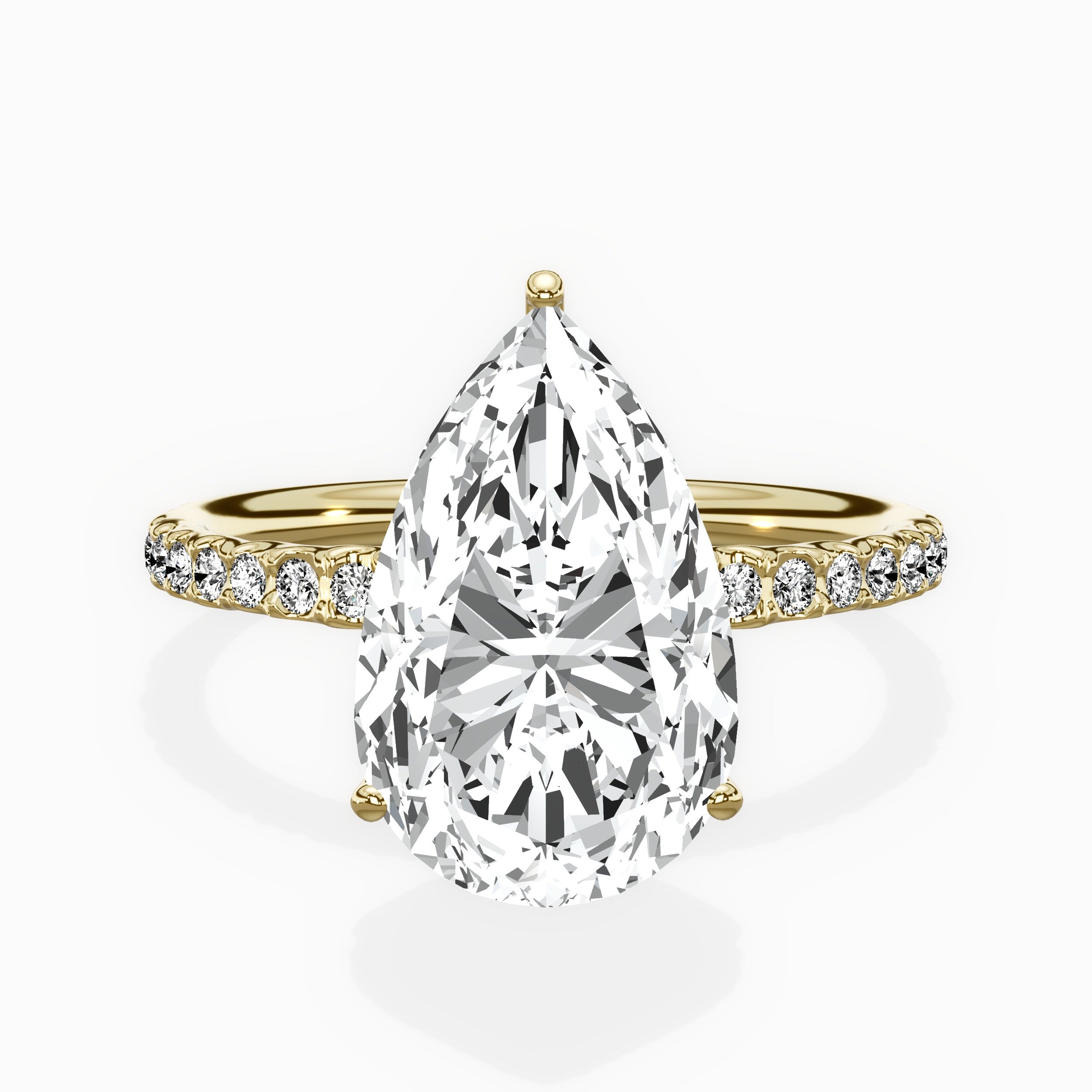 Martini Pave Solitaire Engagement Ring