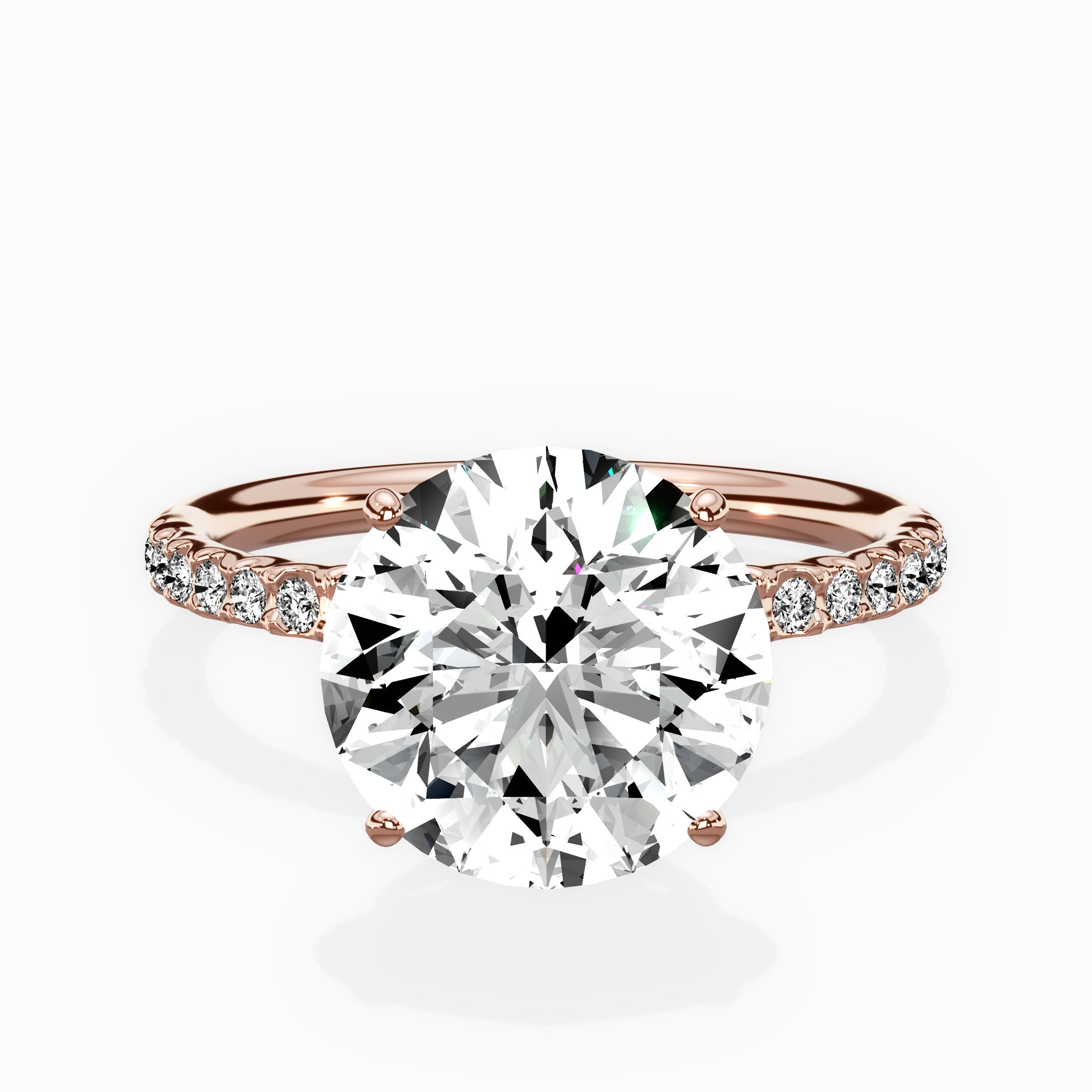 Martini Pave Solitaire Engagement Ring