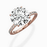 Martini Pave Solitaire Engagement Ring