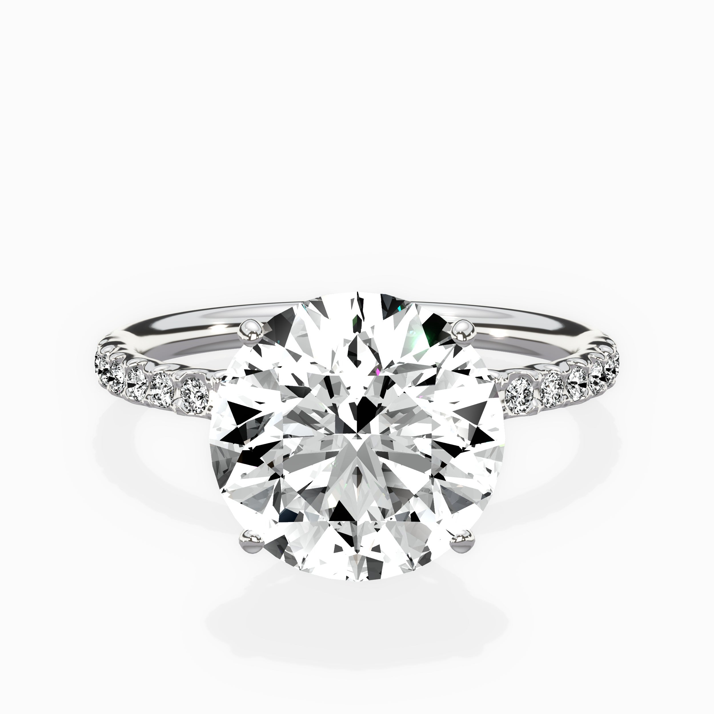 Martini Pave Solitaire Engagement Ring