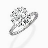 Martini Pave Solitaire Engagement Ring